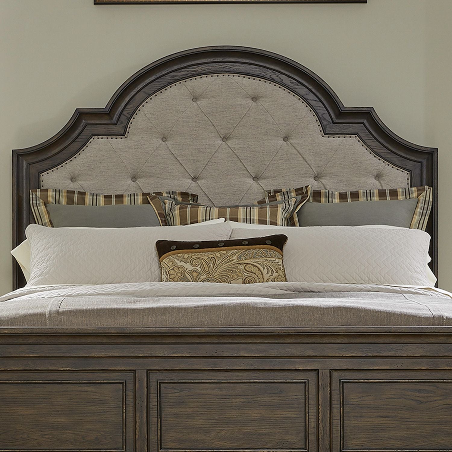 King Uph Arched Panel Headboard