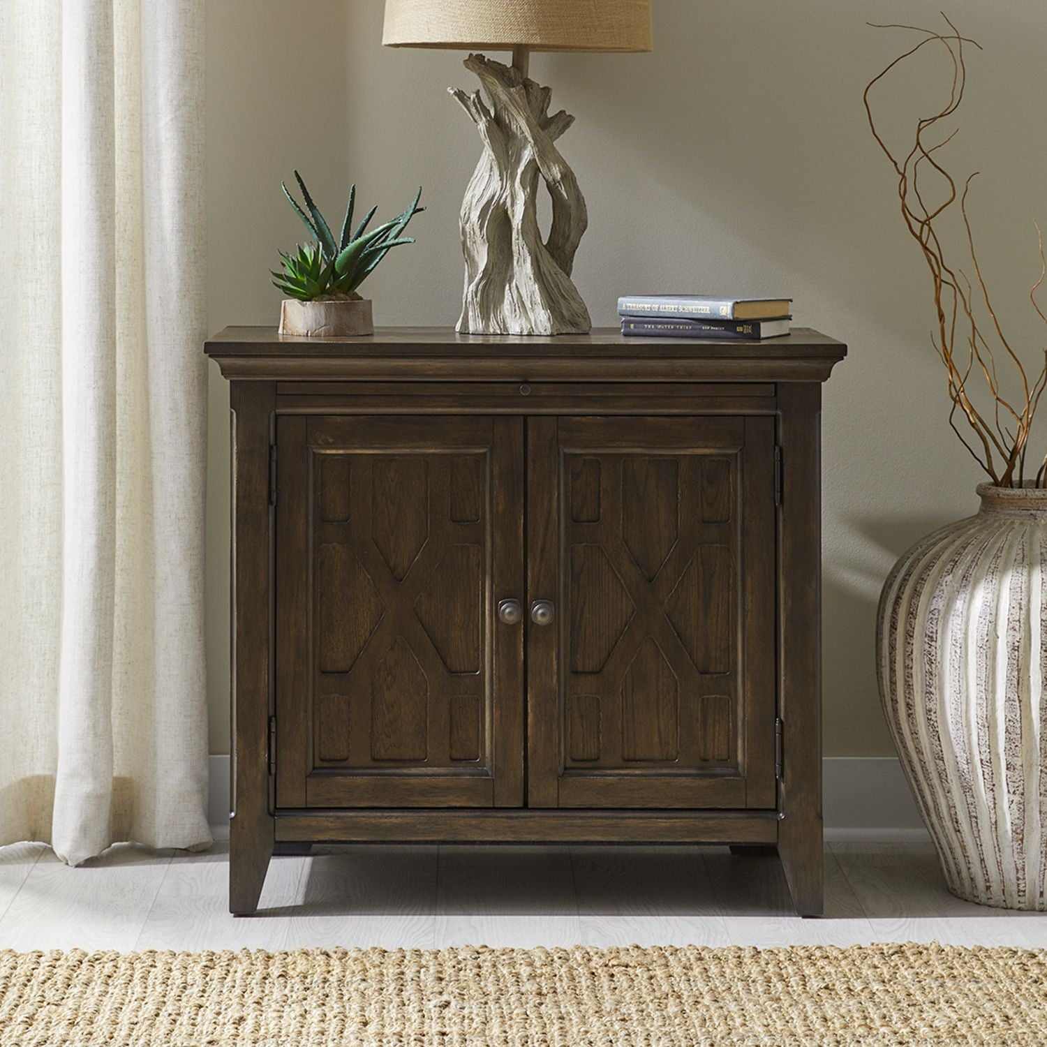2 Door Bedside Chest w/ Charging Station