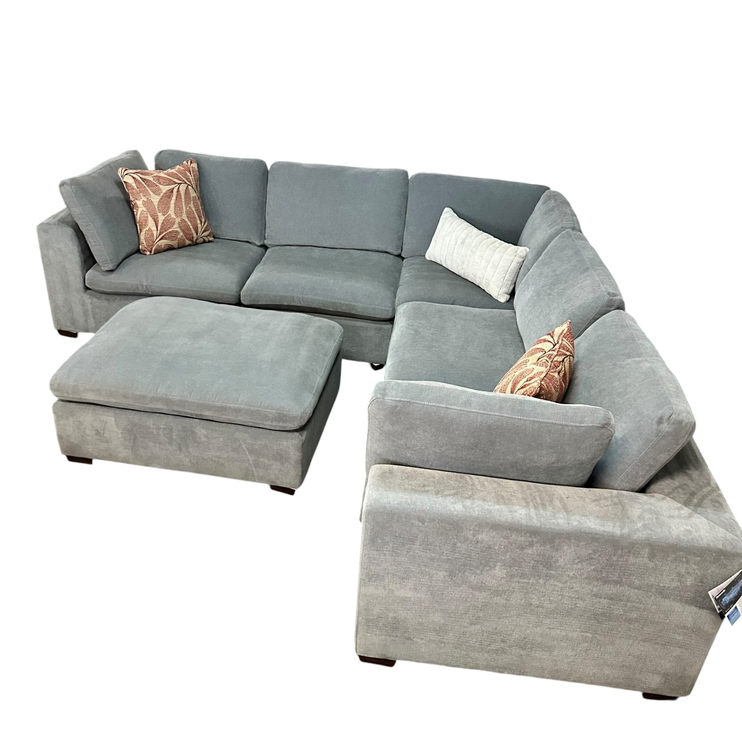 Modular 6 Pc Sectional with Matching Ottoman