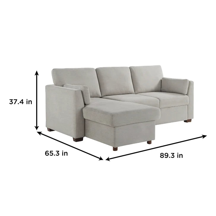 Pop Out Sleeper Sectional with Reversible Storage Chaise