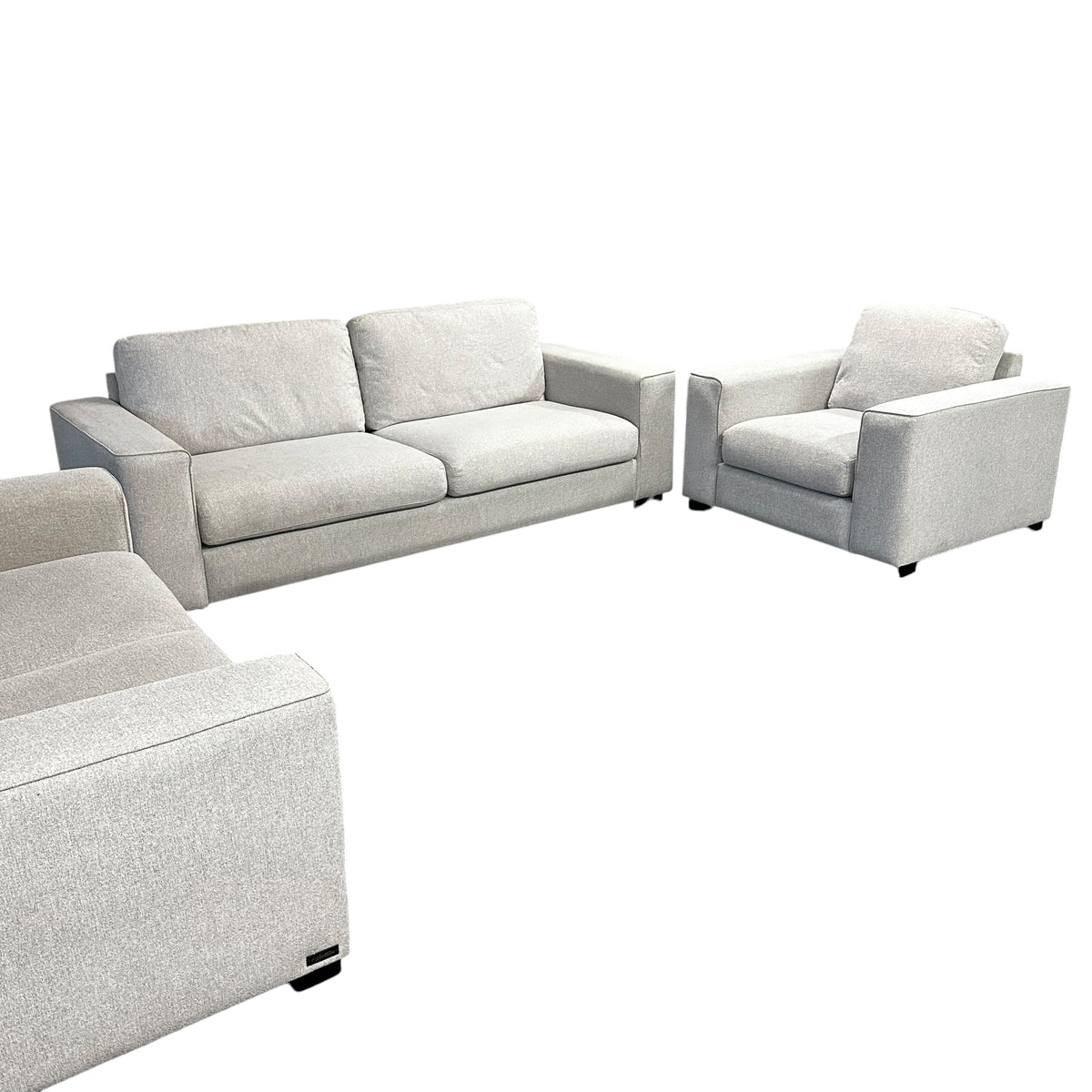 3 Piece Living Room Set in Light Gray