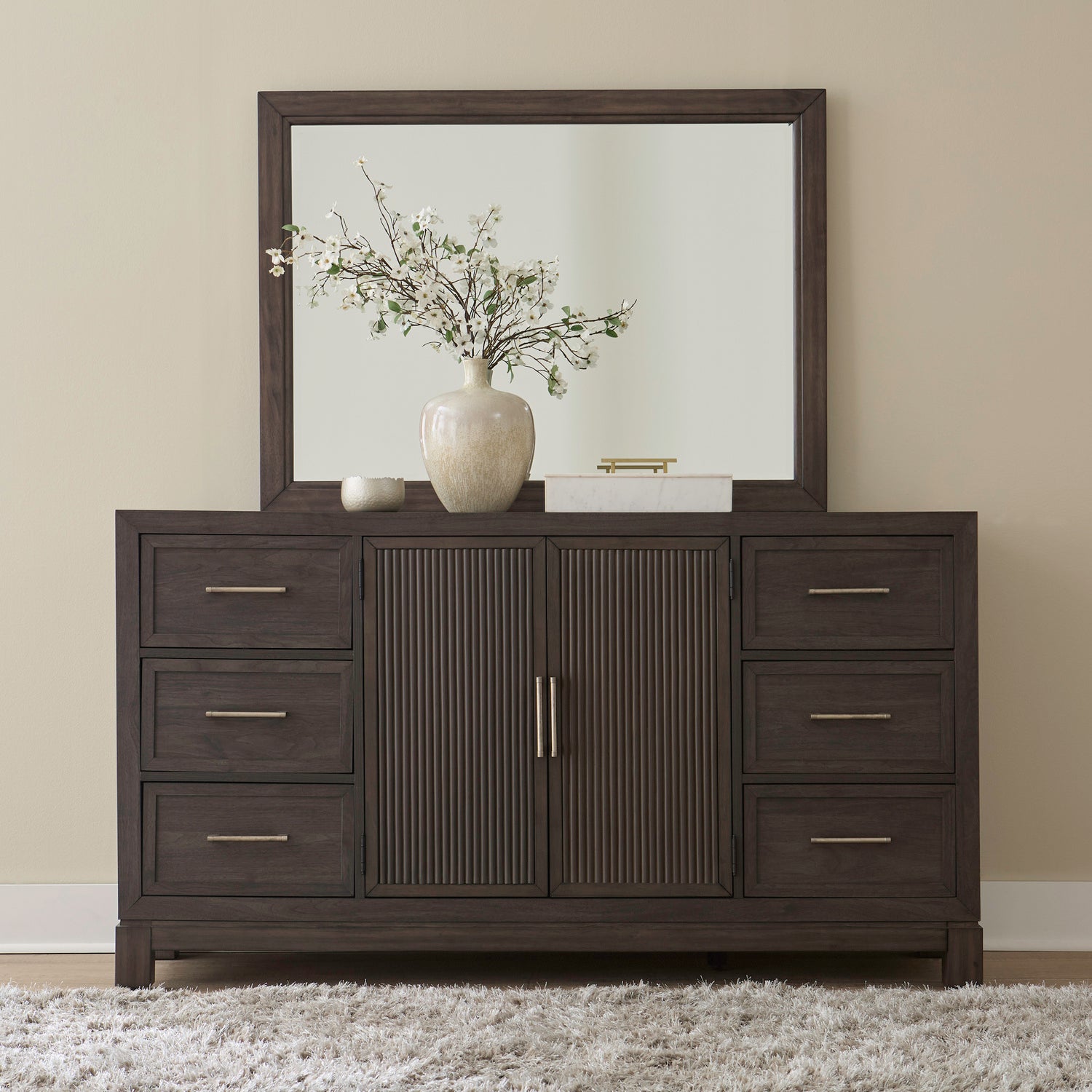 Modern Edge Dresser & Mirror
