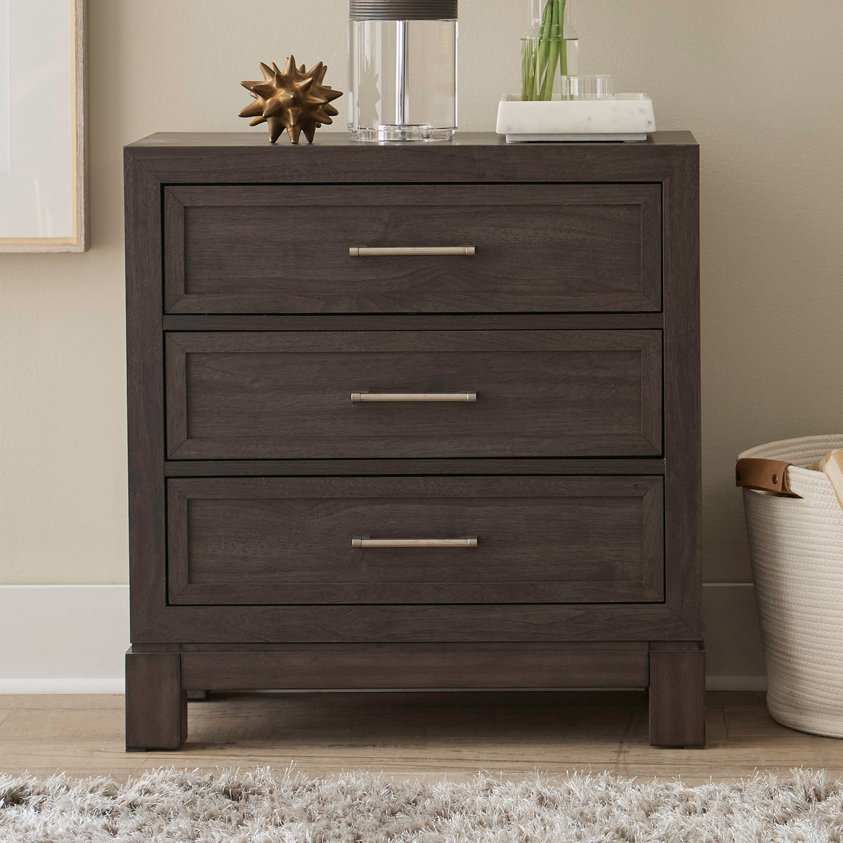 Modern Edge Nightstand with Charging Station