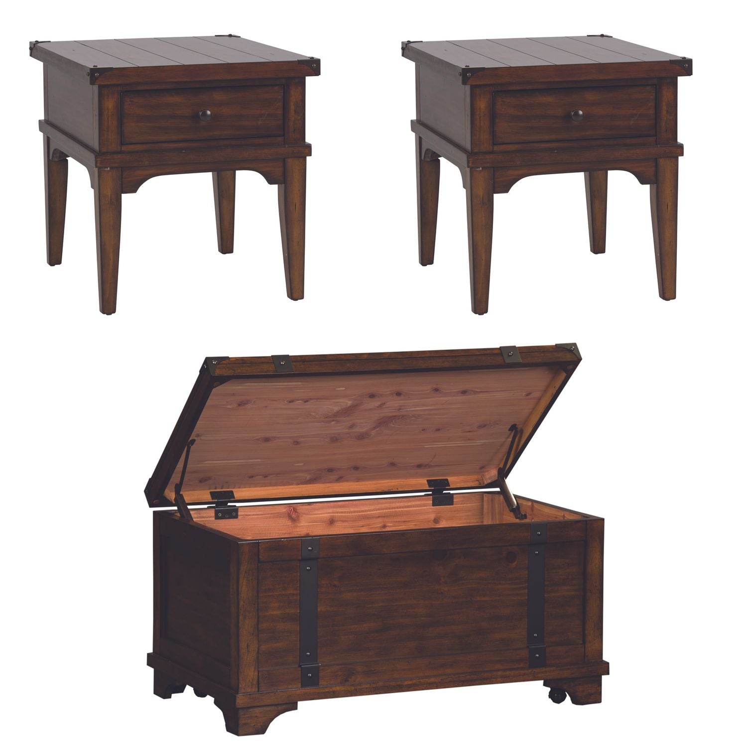3 Piece Set (1-Cocktail 2-End Tables)