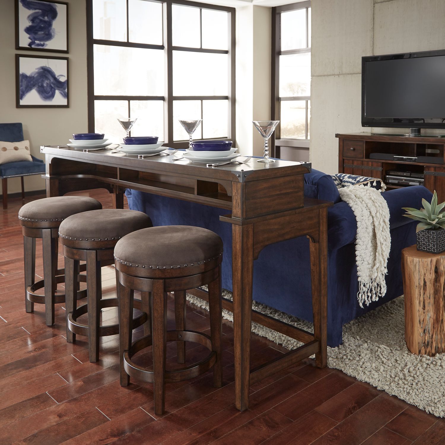 4 Piece Console Set (1-Console 3-Stools)