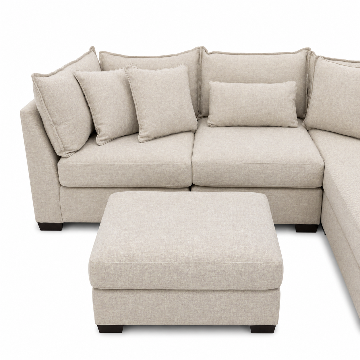 Alina 3 Pc Right Chaise Sectional with Storage Ottoman