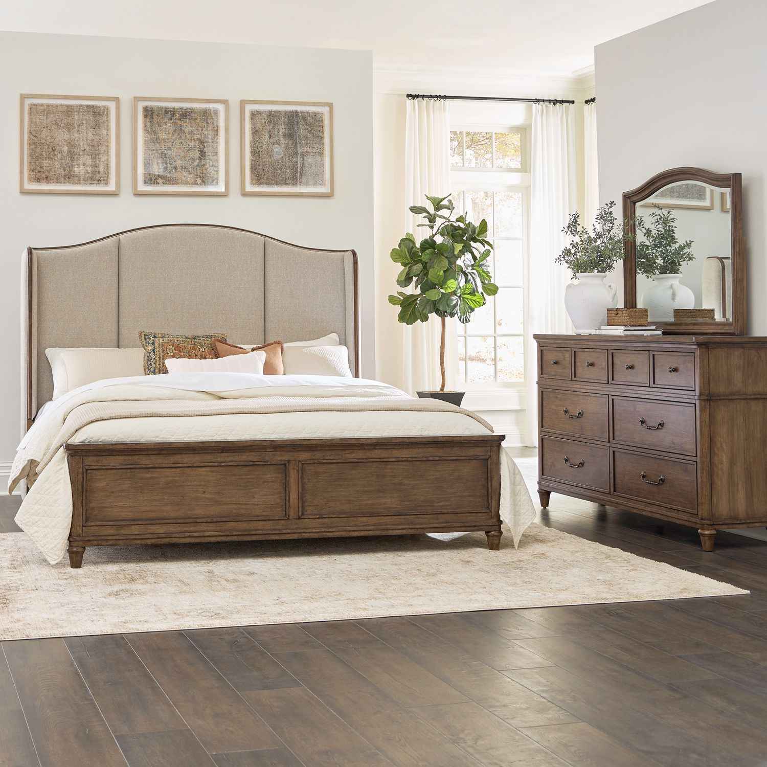 King California Shelter Bed, Dresser & Mirror