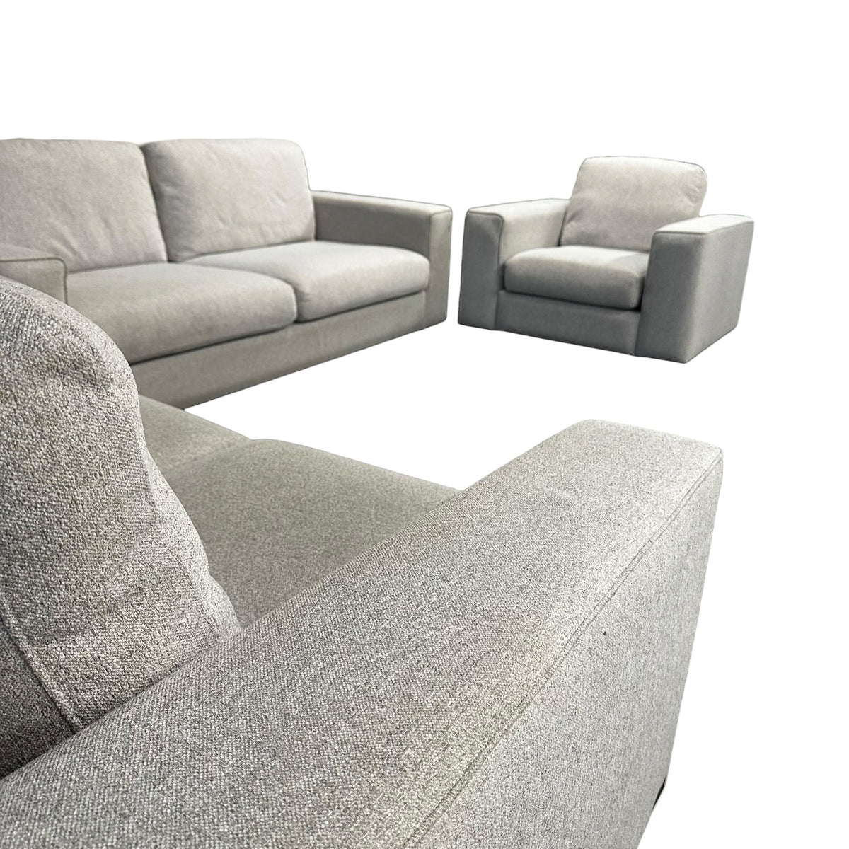 3 Piece Living Room Set in Light Gray