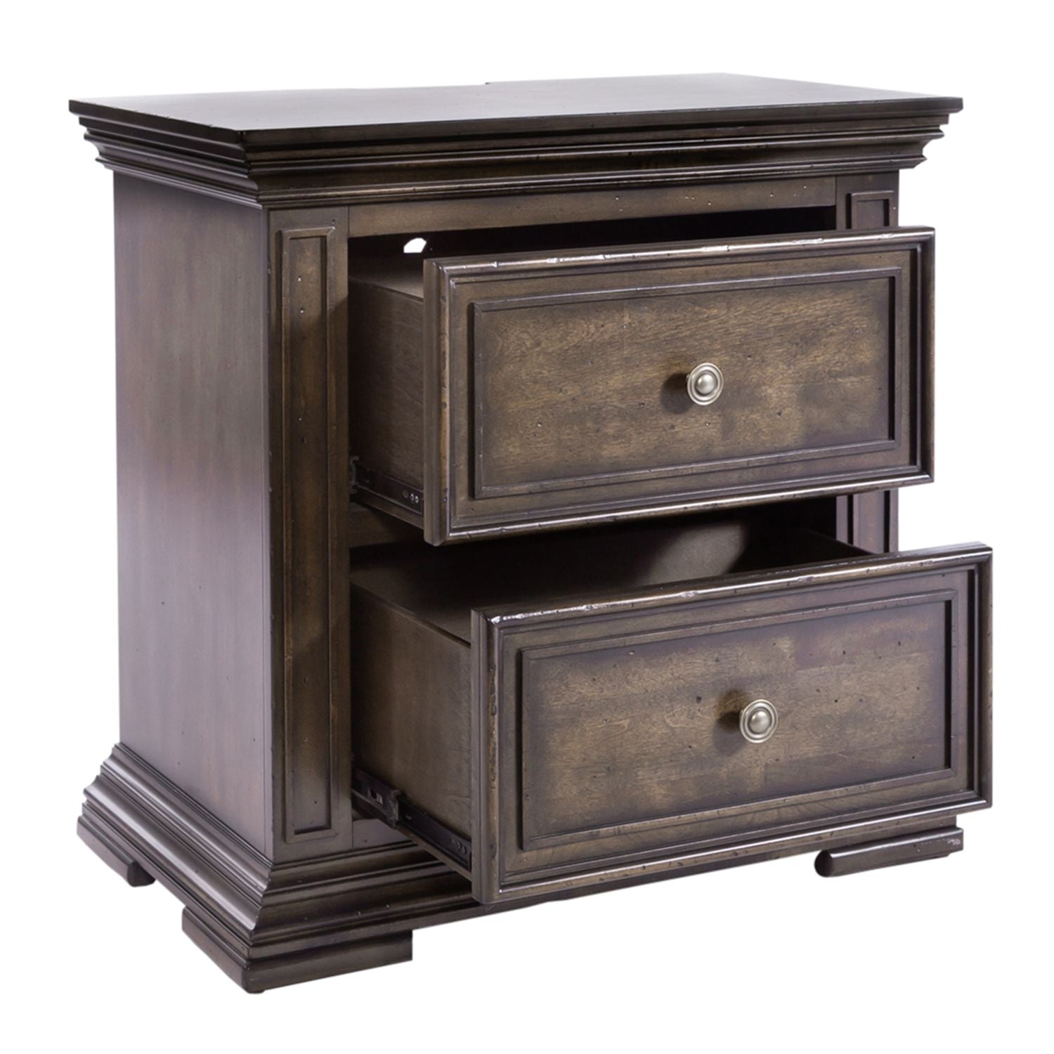 2 Drawer Night Stand w/ Charging Station