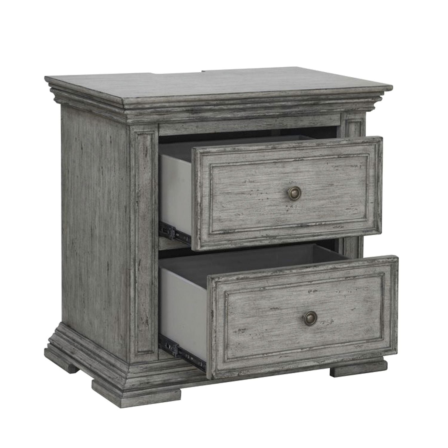 2 Drawer Night Stand w/ Charging Station