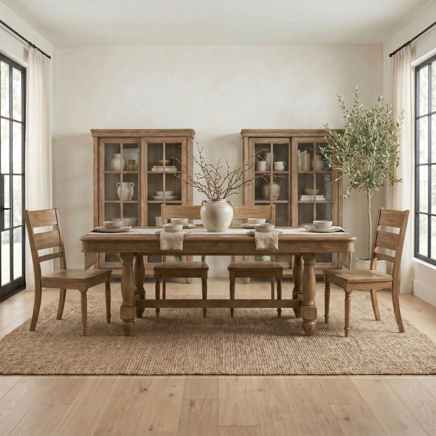 5 Piece Trestle Table Set