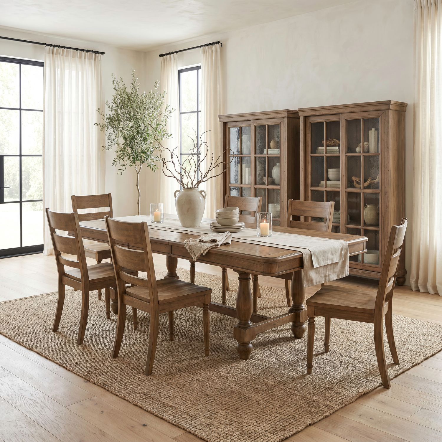 7 Piece Trestle Table Set