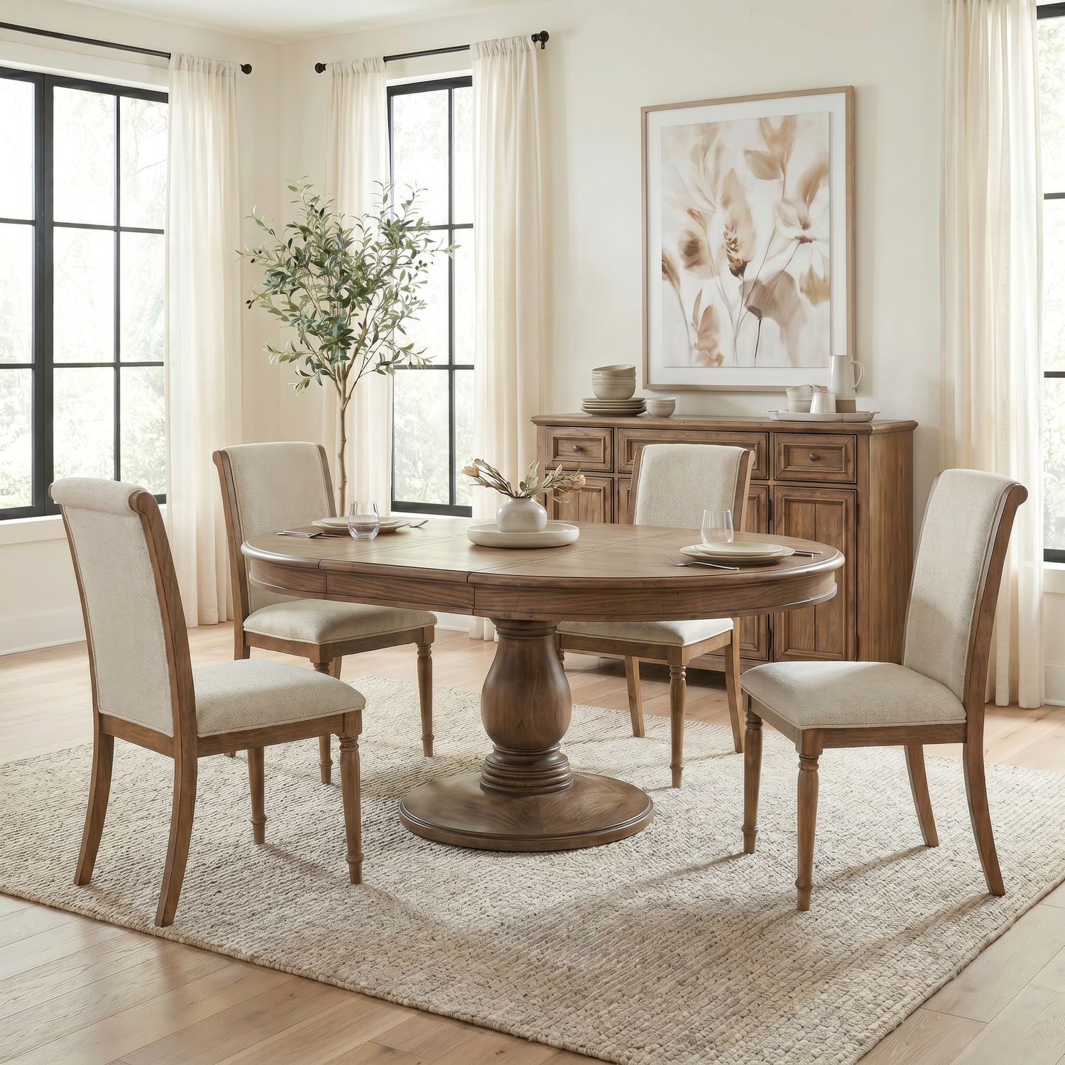Opt 5 Piece Pedestal Table Set