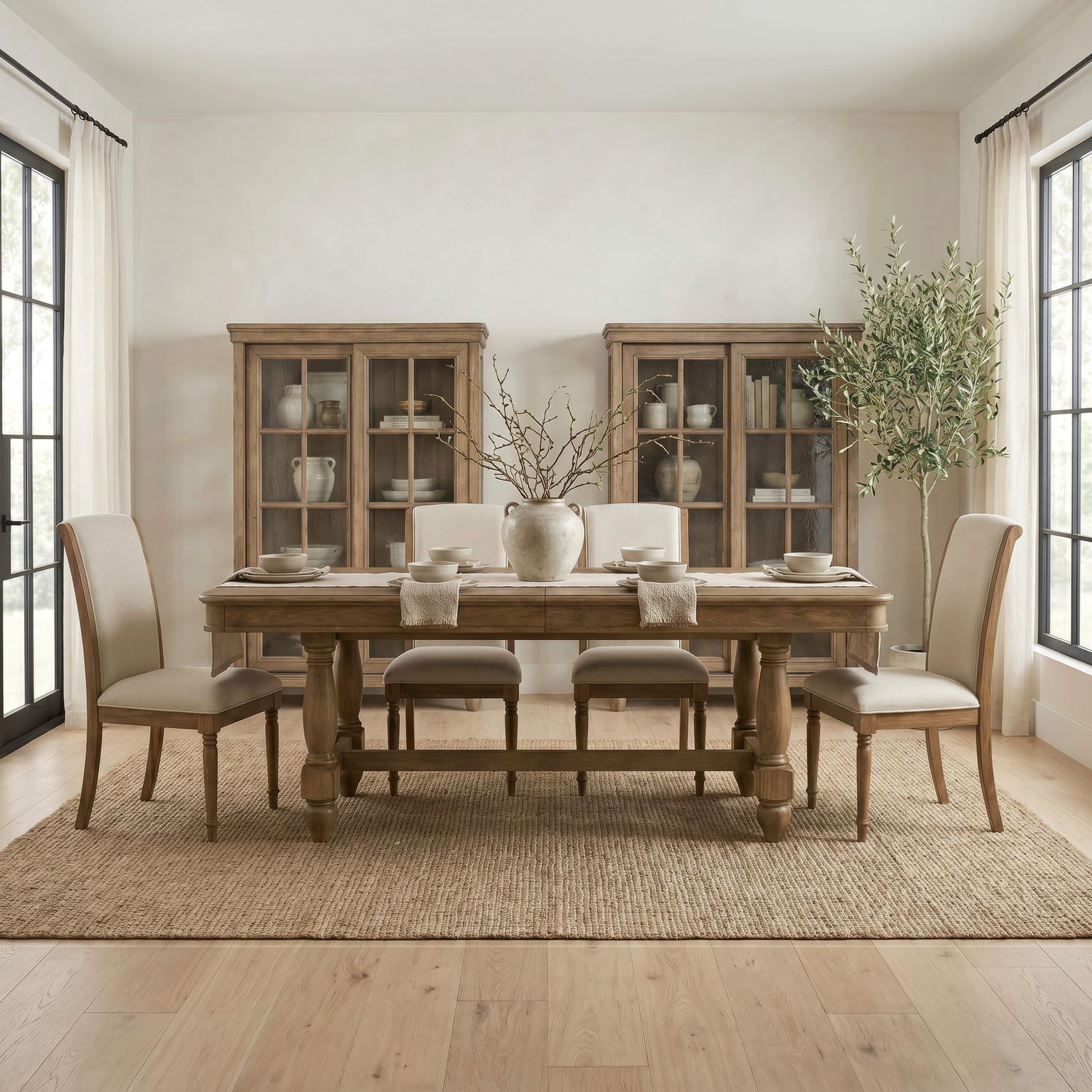 Opt 5 Piece Trestle Table Set