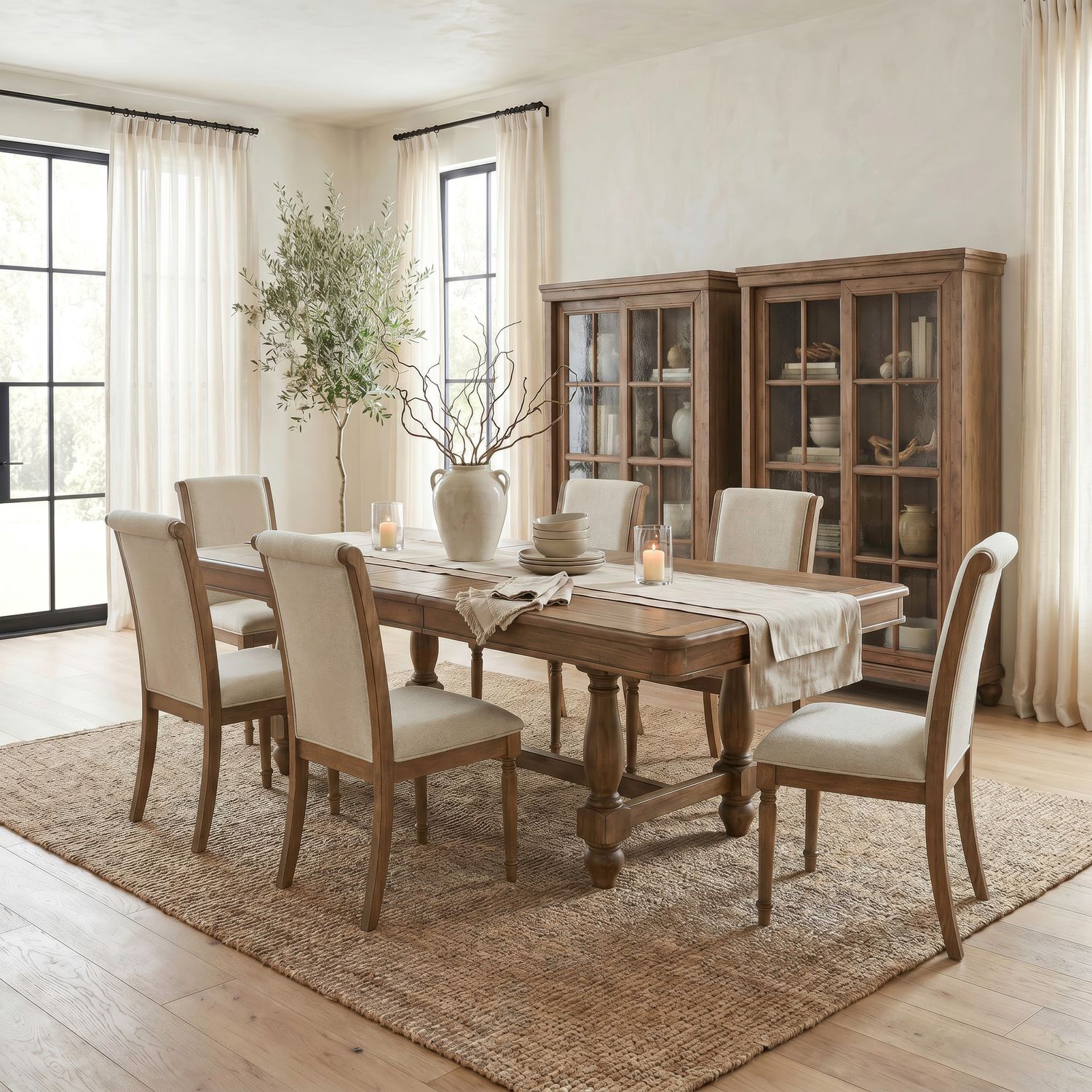 Opt 7 Piece Trestle Table Set