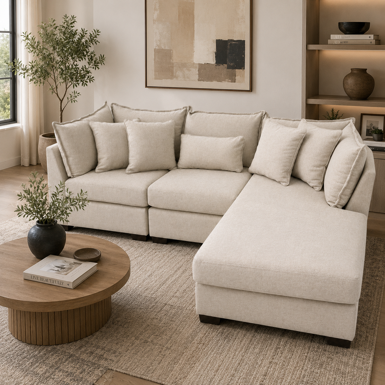 Alina 3 Pc Right Chaise Sectional