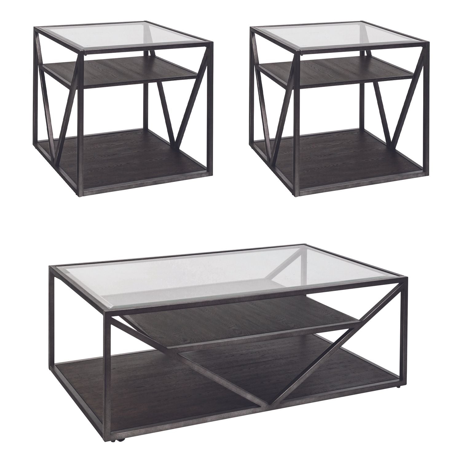 3 Piece Set (1-Cocktail 2-End Tables)