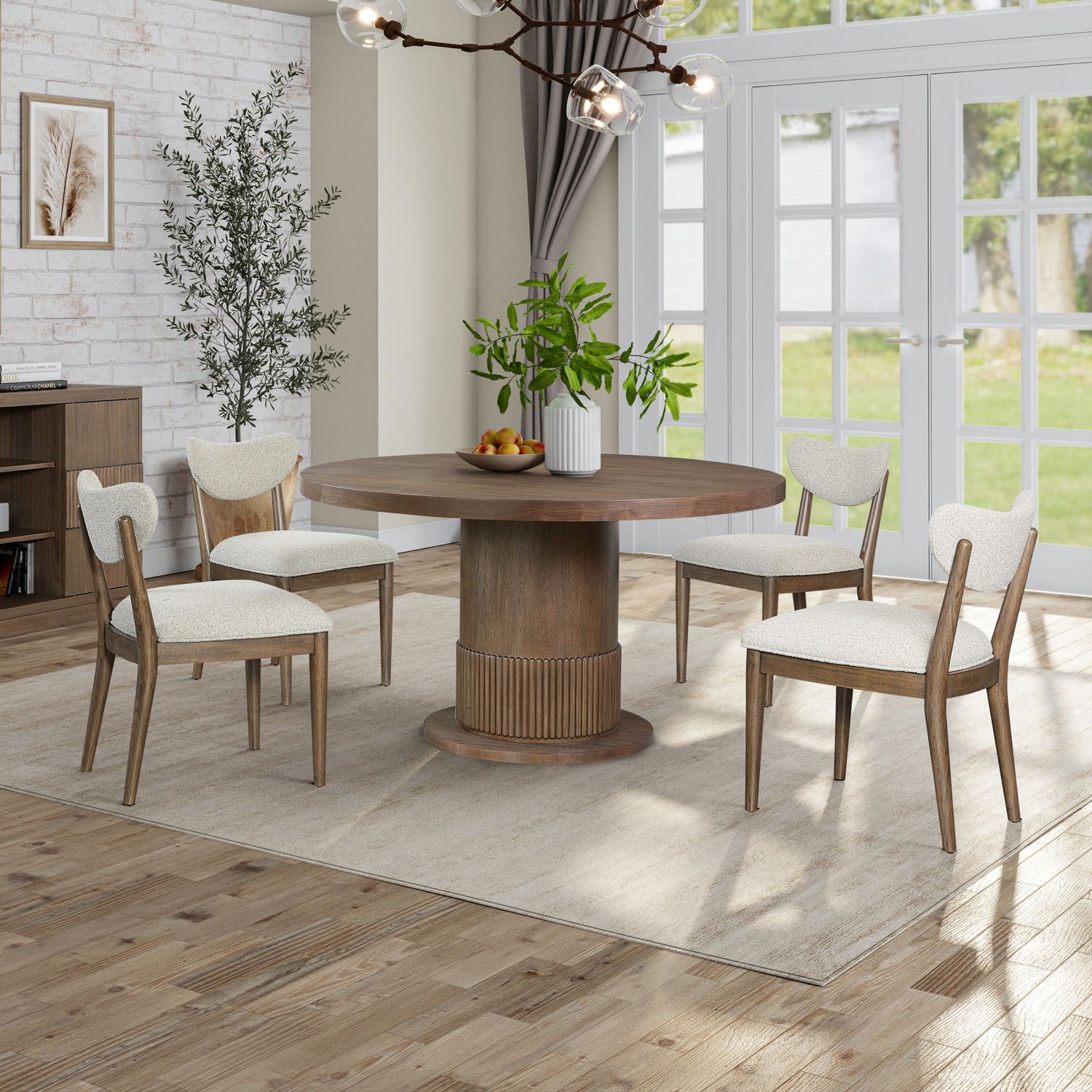 5 Piece Pedestal Table Set