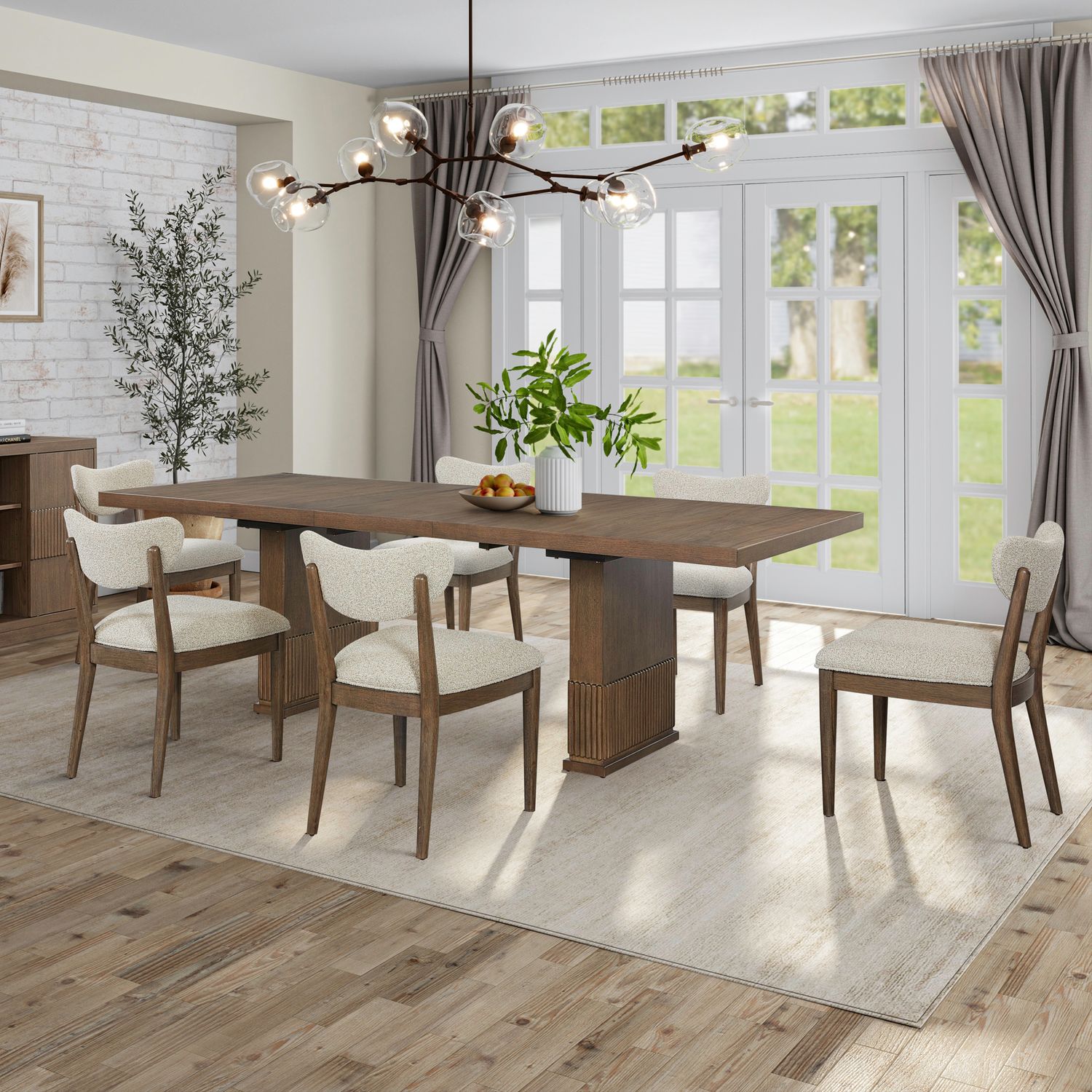 7 Piece Double Pedestal Table Set