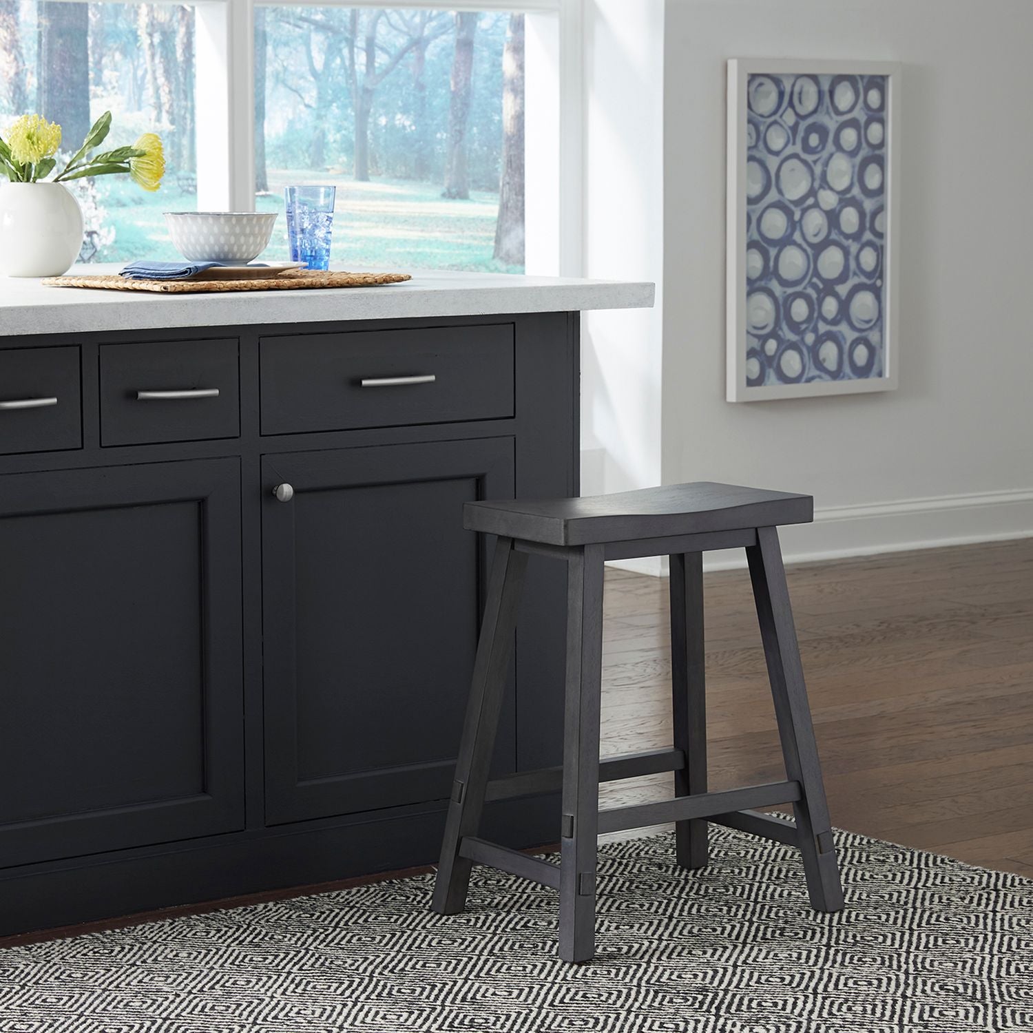 24 Inch Sawhorse Counter Stool - Slate