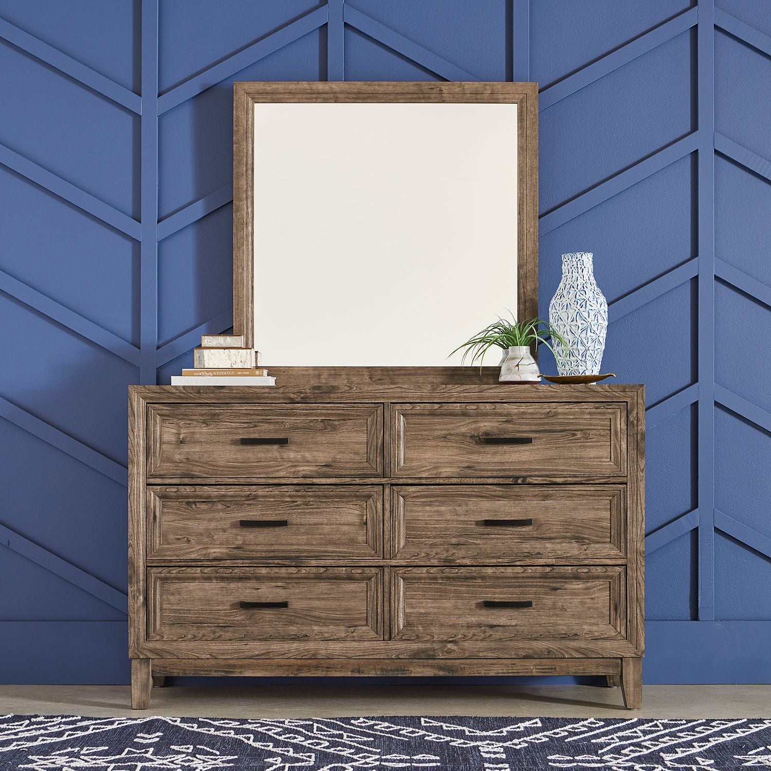 King California Panel Bed, Dresser & Mirror, Night Stand