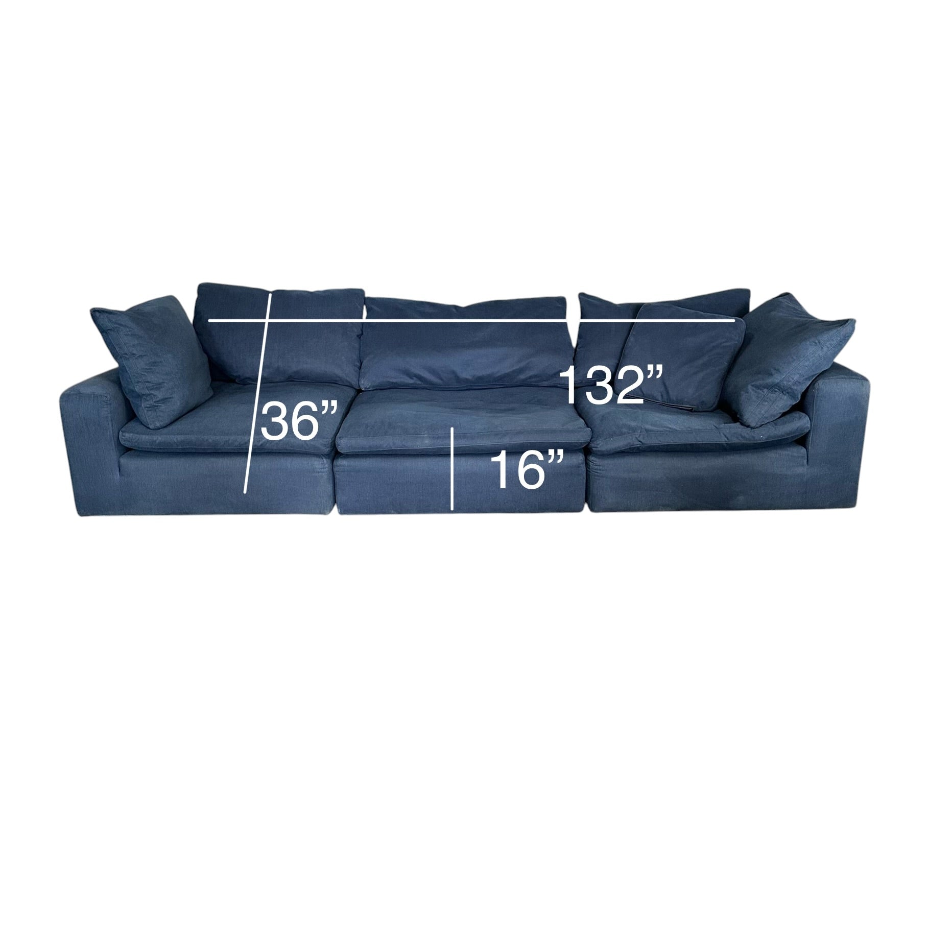 3 Pc Modular Cloud Sofa in Blue