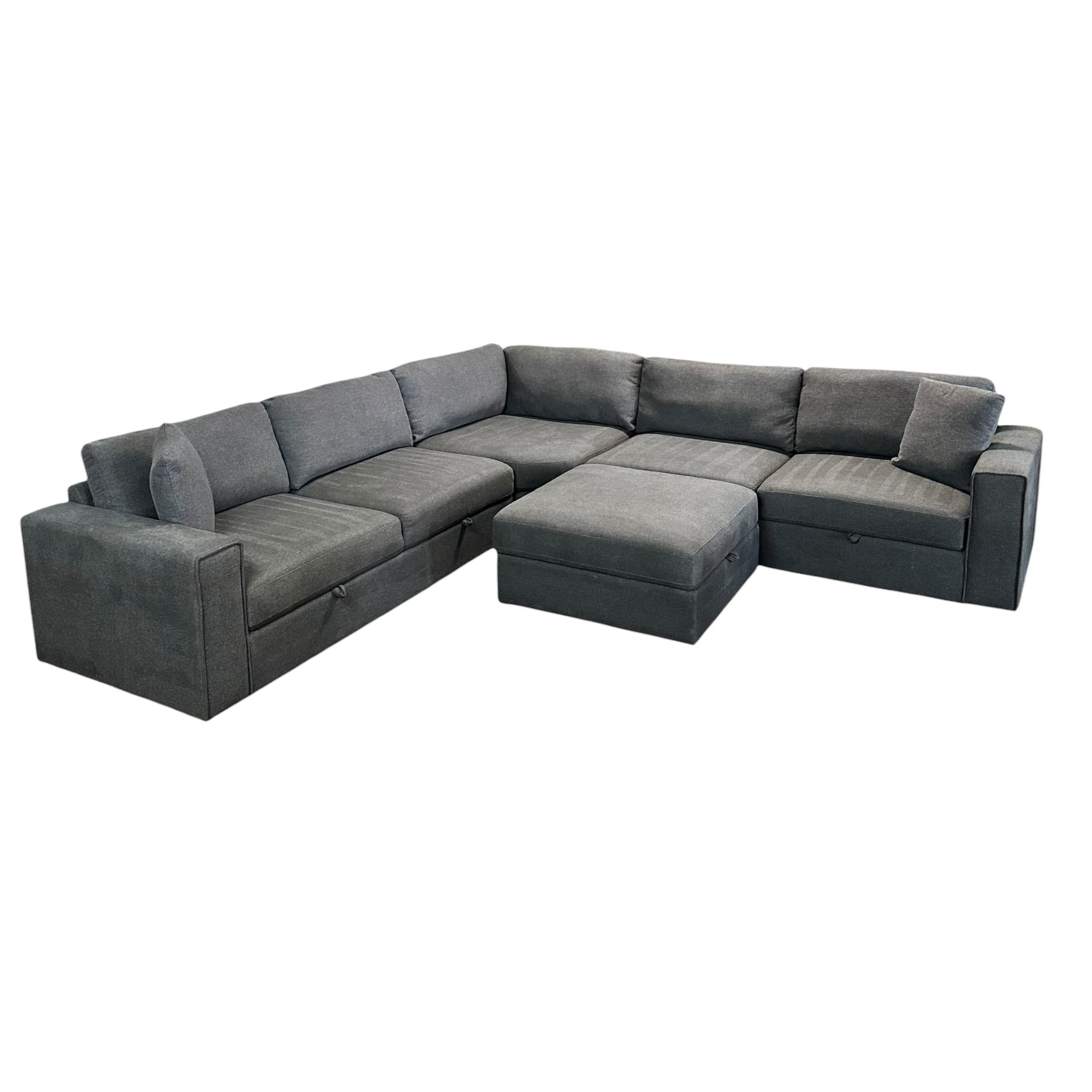 Corner Sectional with Storage in Navy Blue