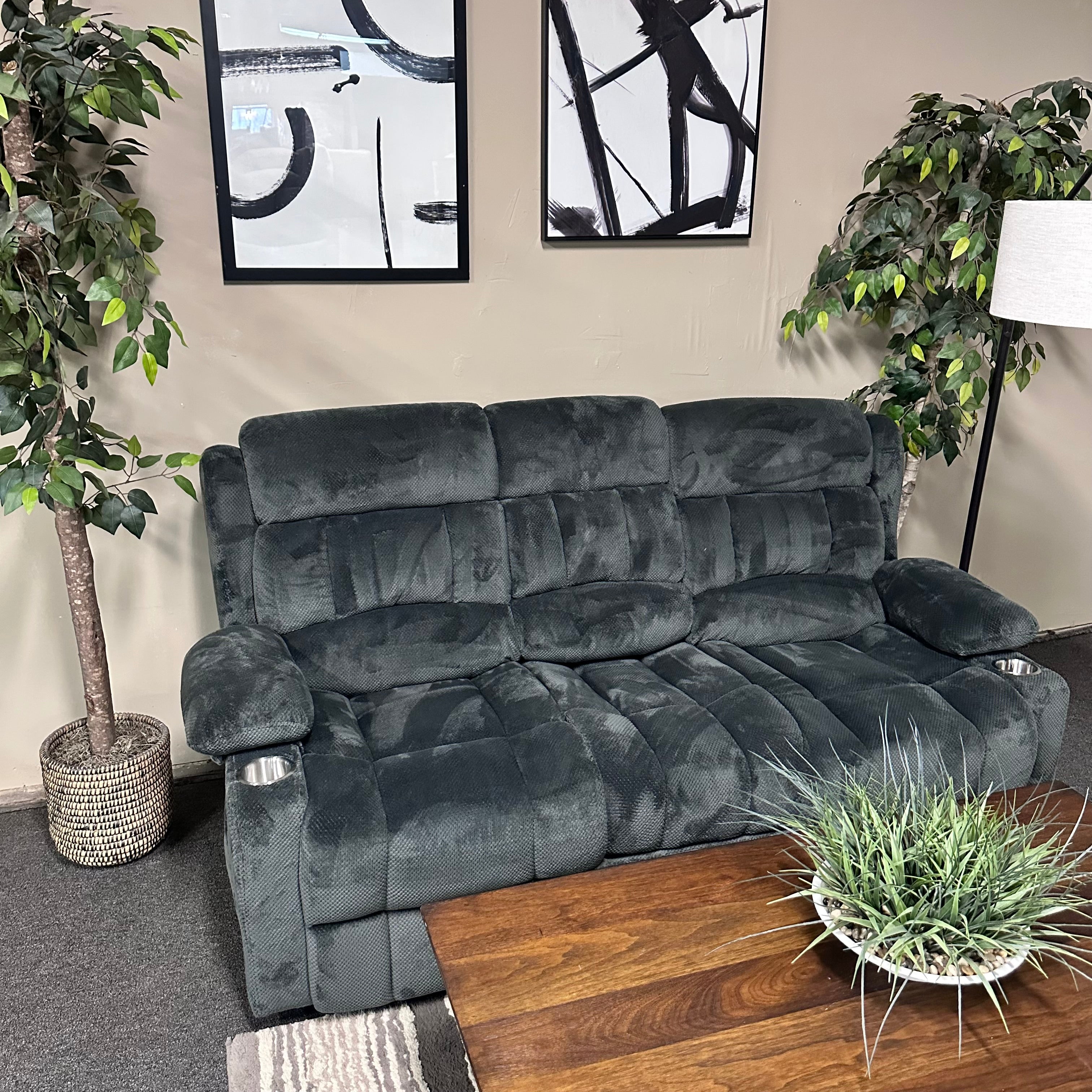 Recliner Sofa Charcoal Gray