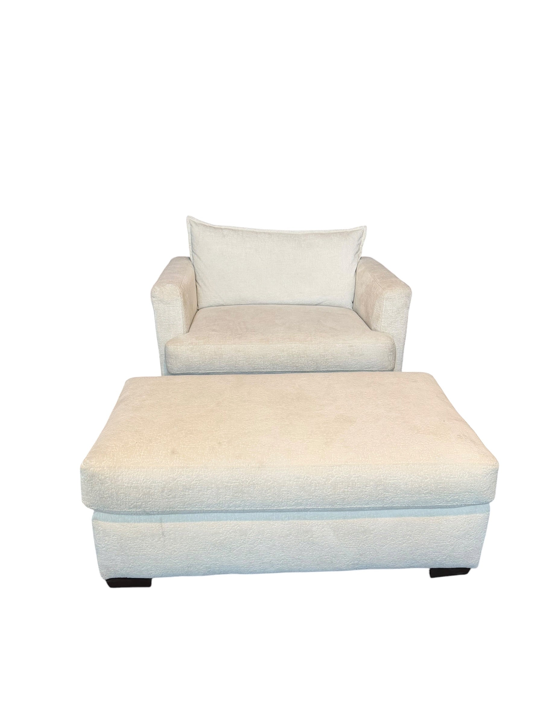 Talia Chair and Ottoman in Cream