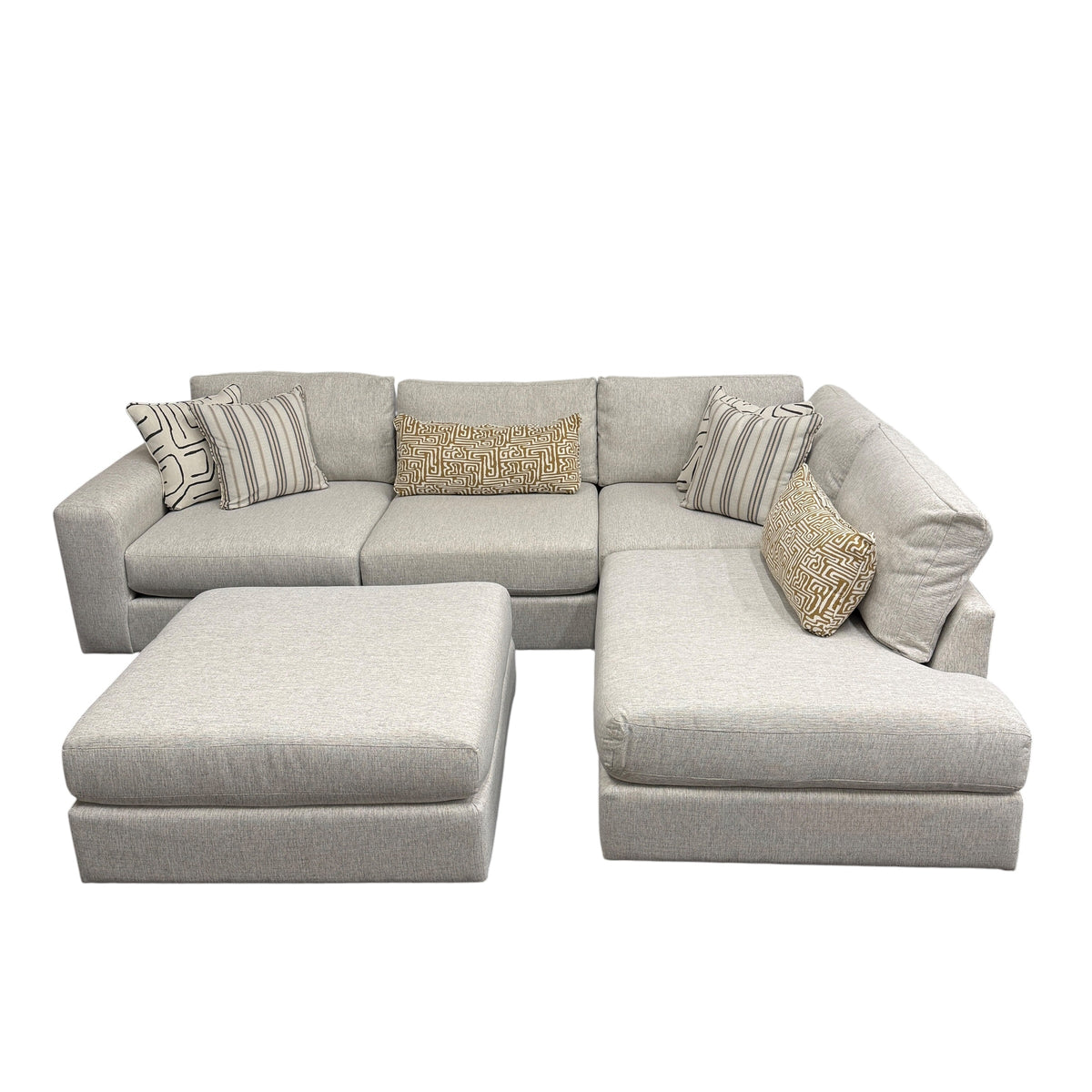 Mason Modular Sectional with RAF Bumper Chaise and Ottoman