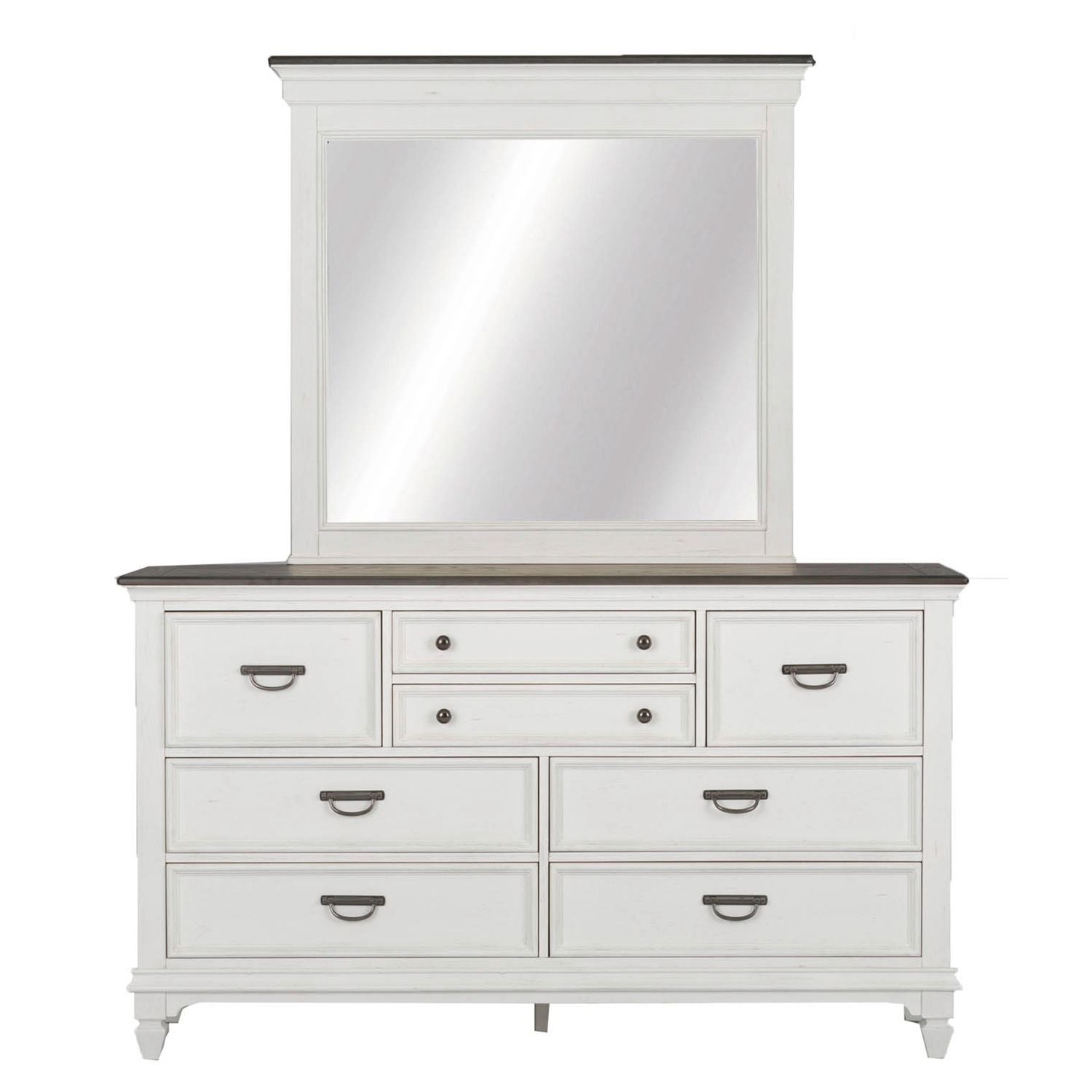 King Panel Bed, Dresser & Mirror, Night Stand