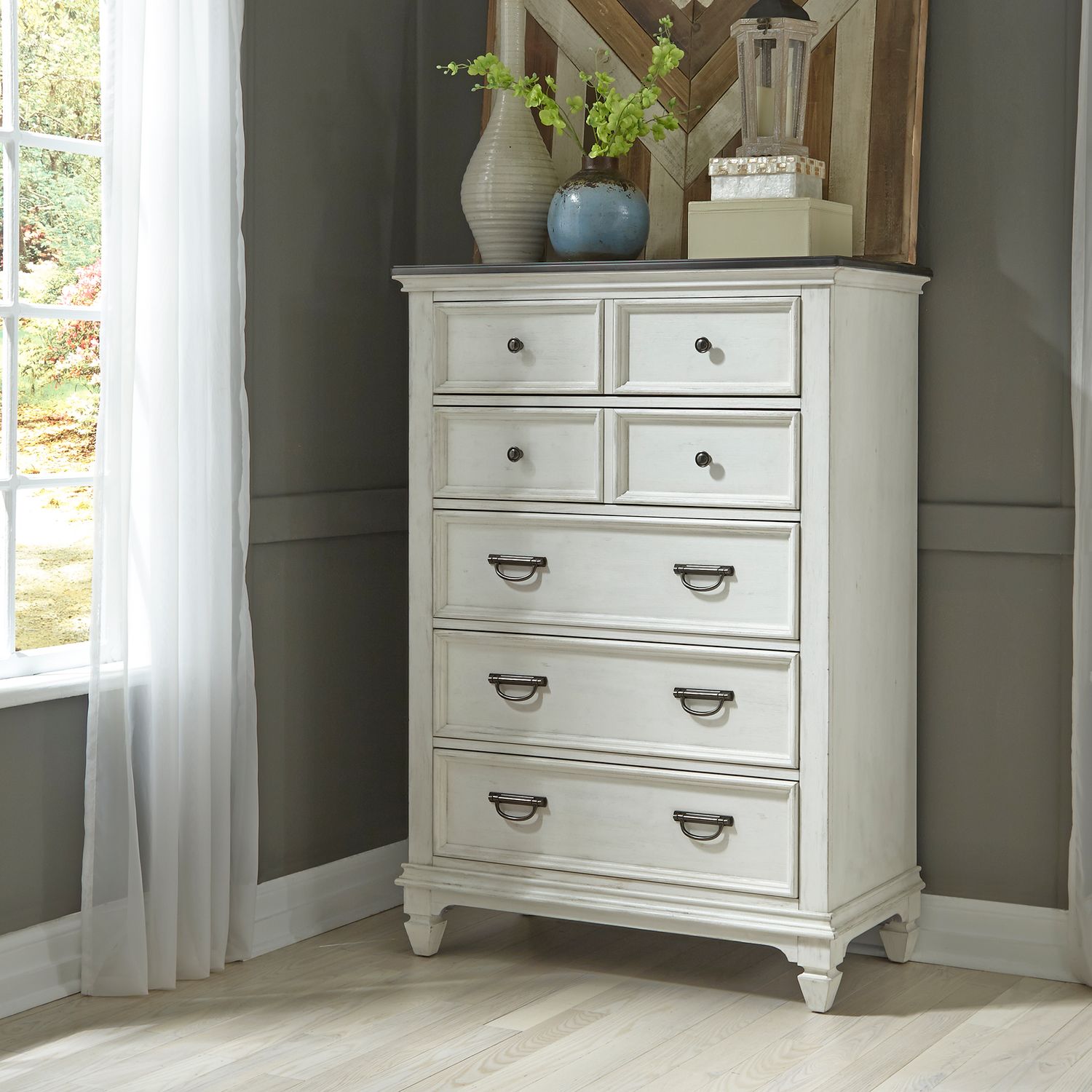 Queen Panel Bed, Dresser & Mirror, Chest, Night Stand