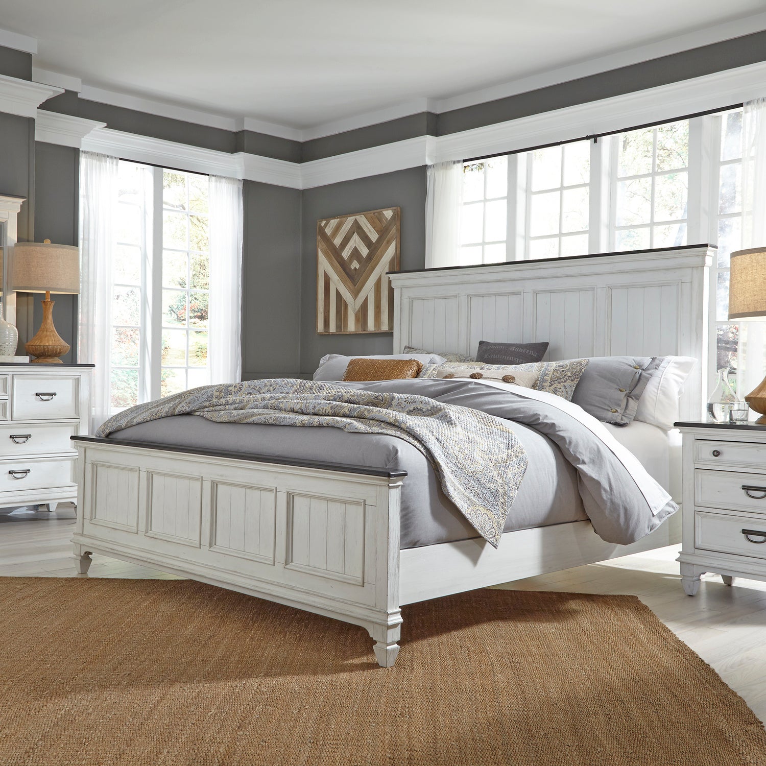 Allyson Park 4-Piece Panel Bed, Dresser, Mirror & Nightstand Set