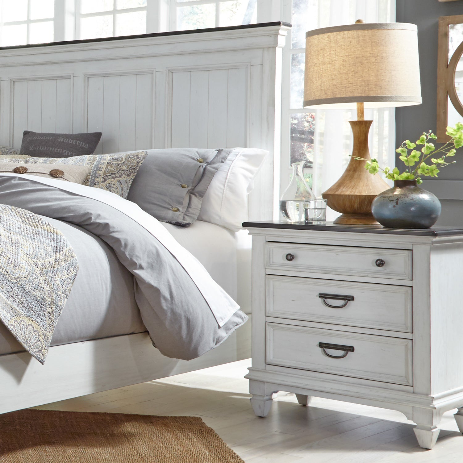 Allyson Park Nightstand with Charging Station