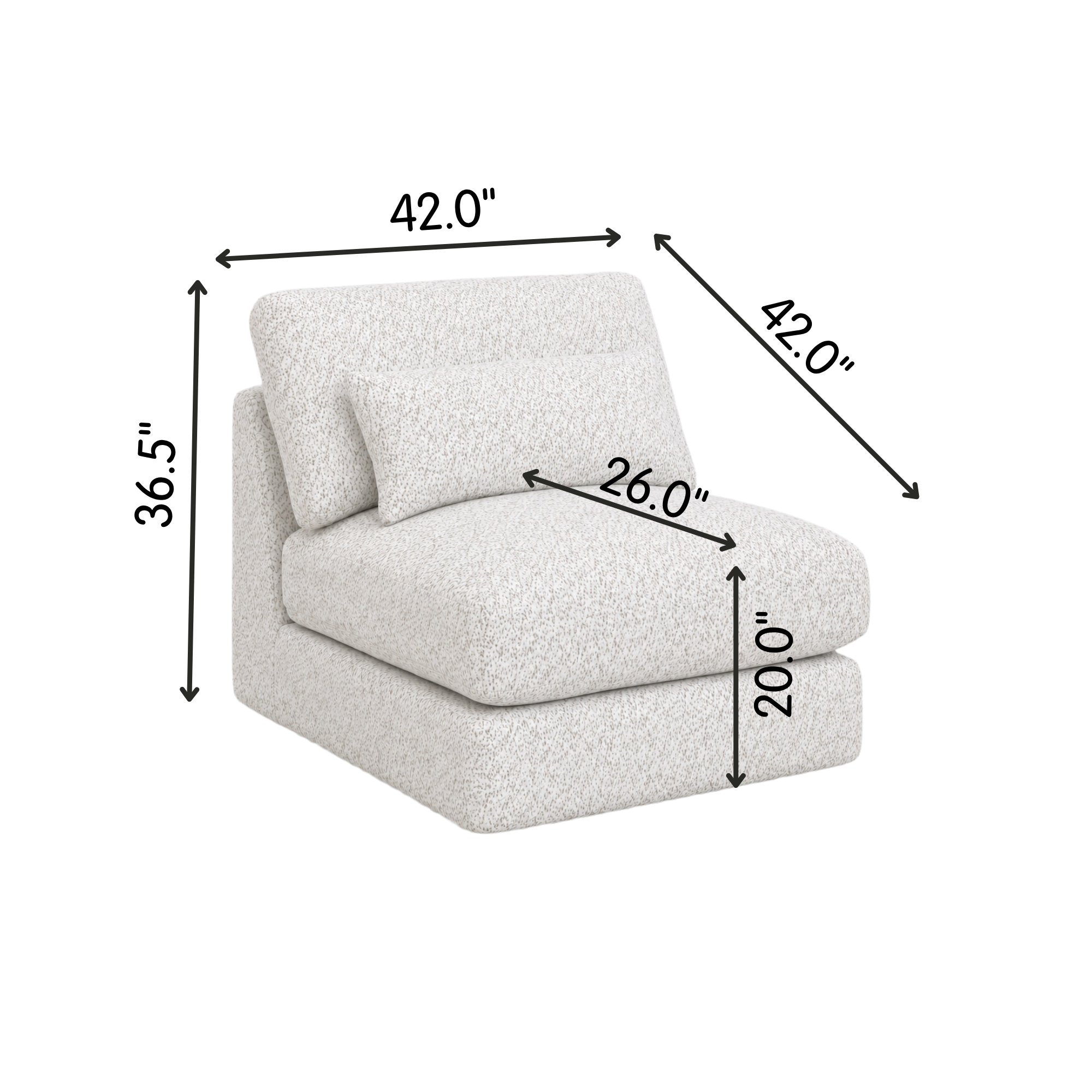 Juniper Modular Armless Chair