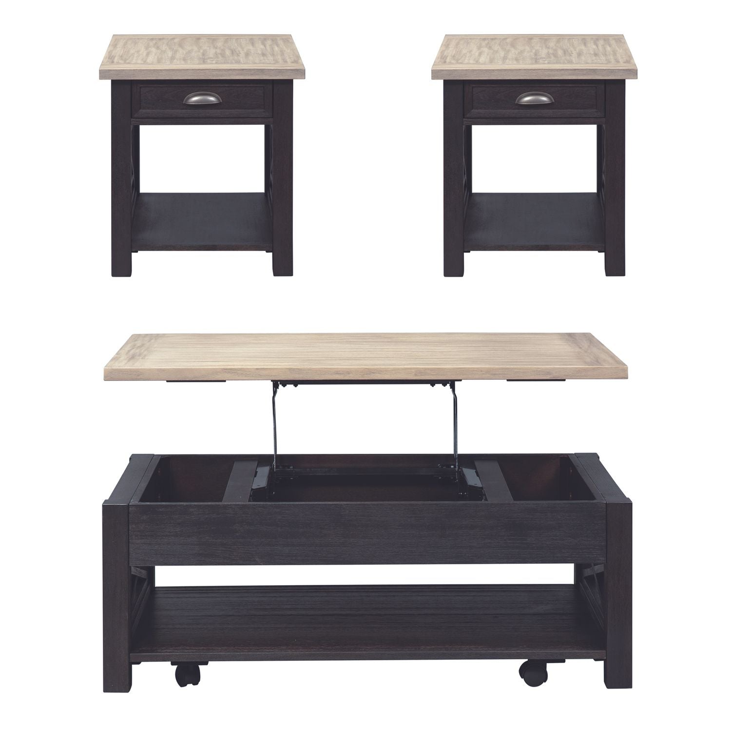 Opt 3 Piece Set (1-Cocktail 2-End Tables)