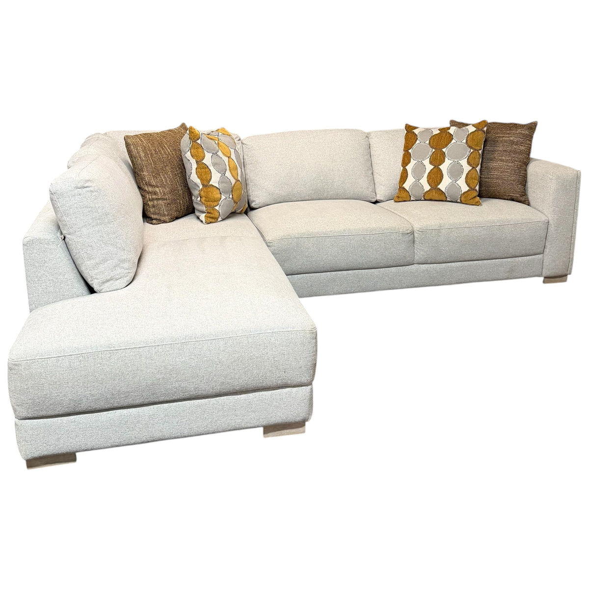 Light Gray LAF Bumper Chaise Sectional