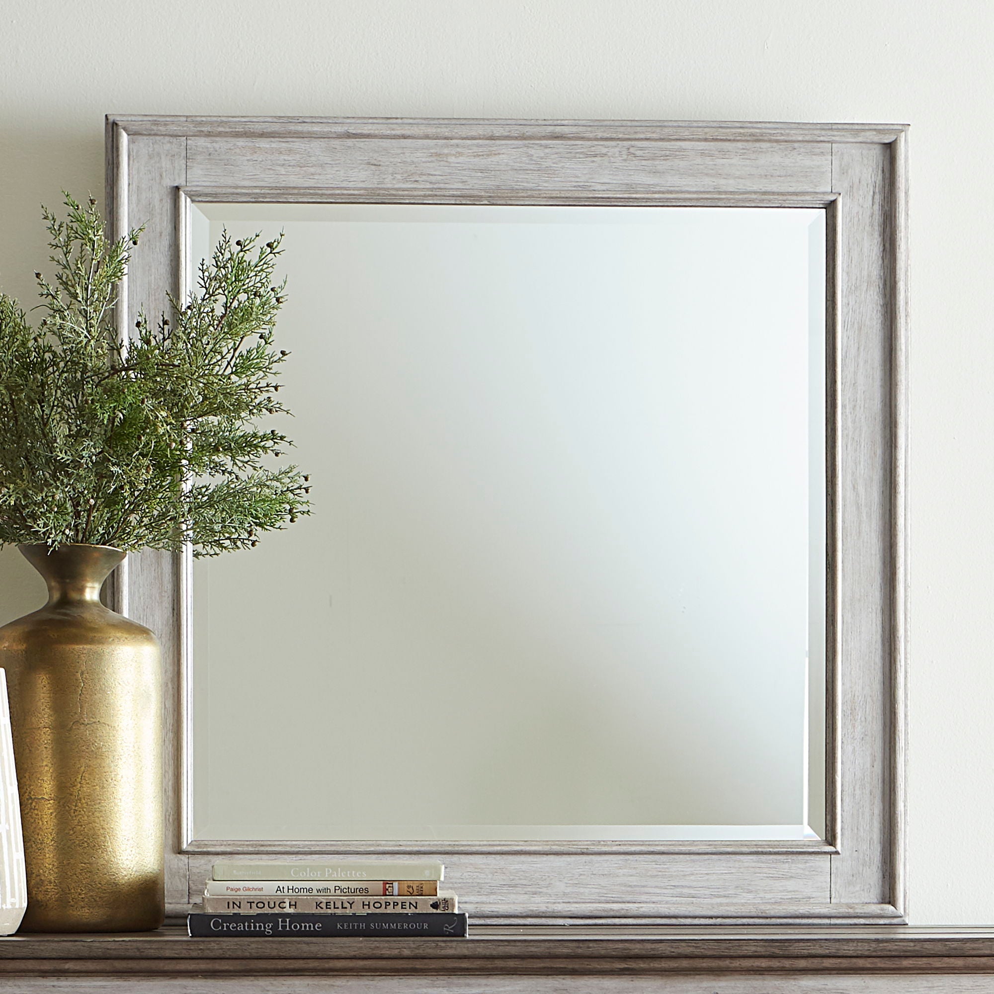Heartland - Landscape Mirror - Antique White / Tobacco Tops