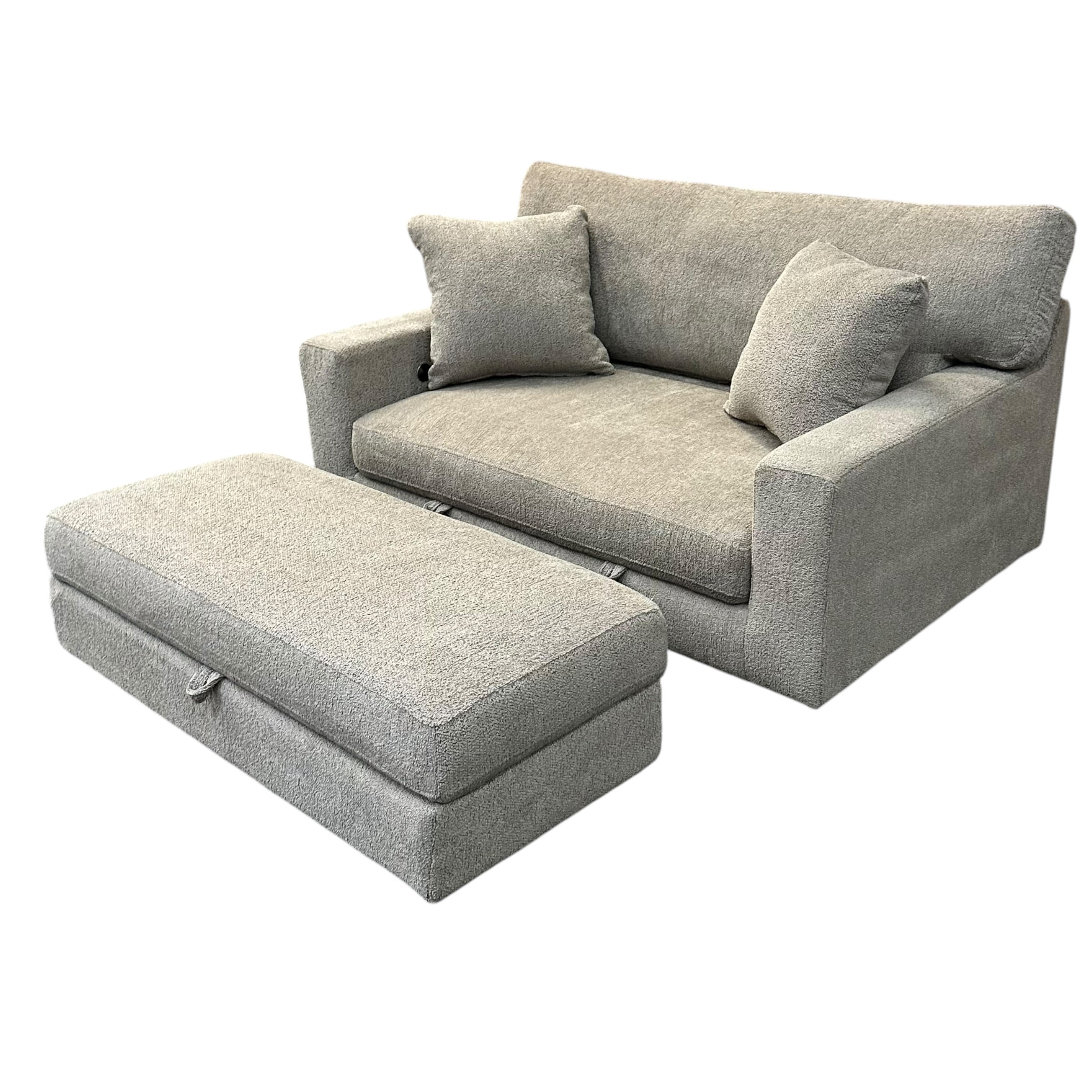 Living Room Chair and Ottoman with Storage