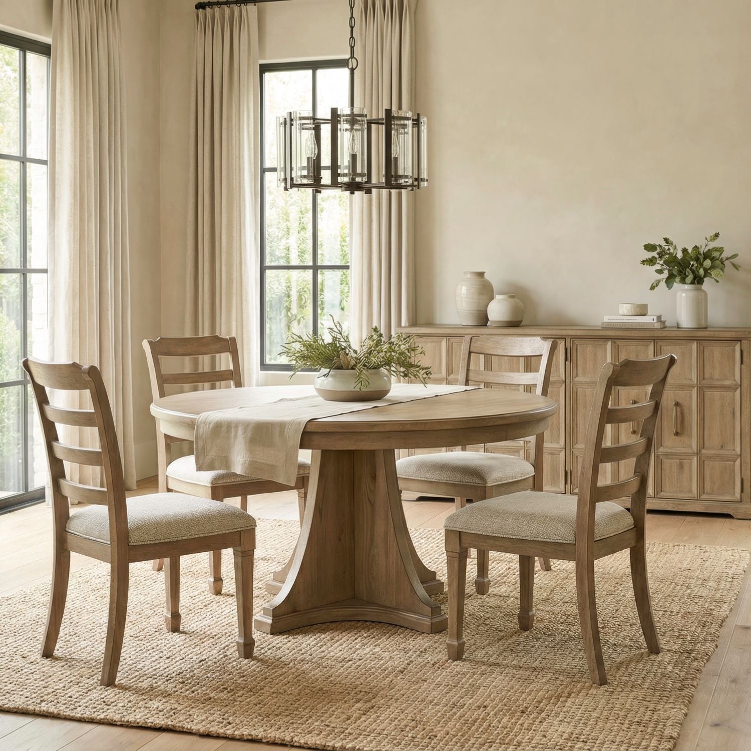 5 Piece Pedestal Table Set