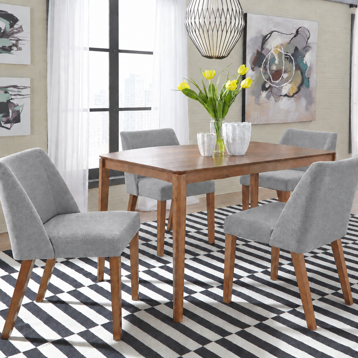 Space Savers 5-Piece Rectangular Dining Table Set