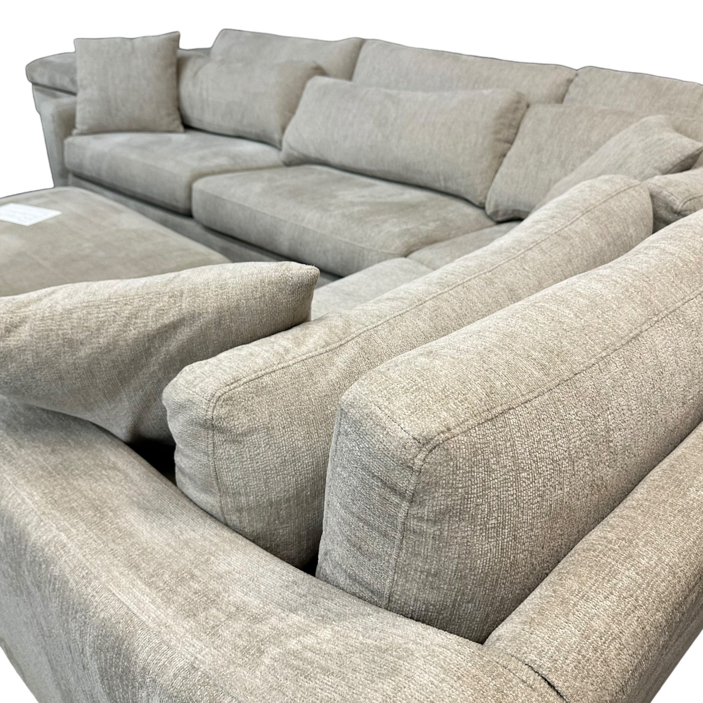 Corner Sectional with Matching Ottoman in Light Gray
