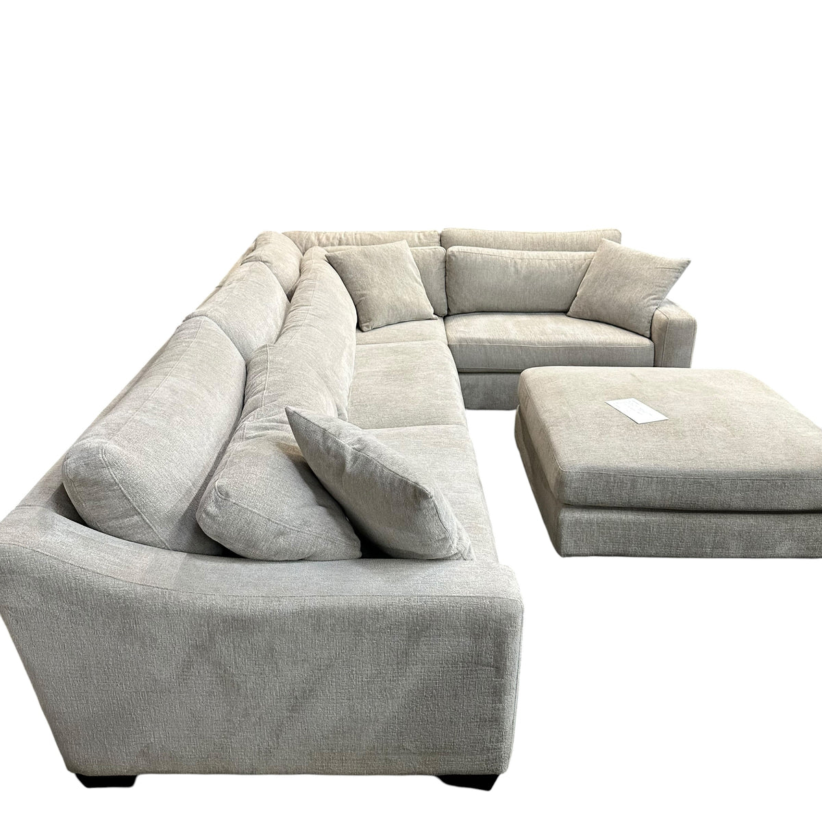 Corner Sectional with Matching Ottoman in Light Gray
