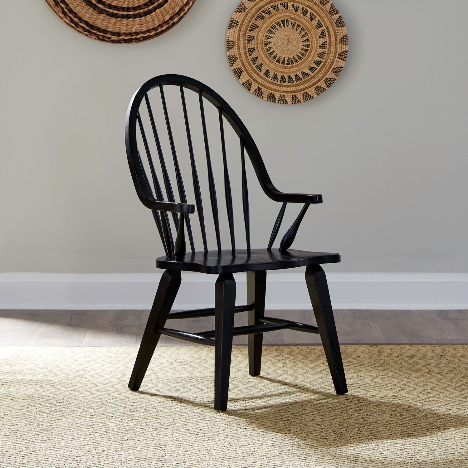 Windsor Back Arm Chair - Black