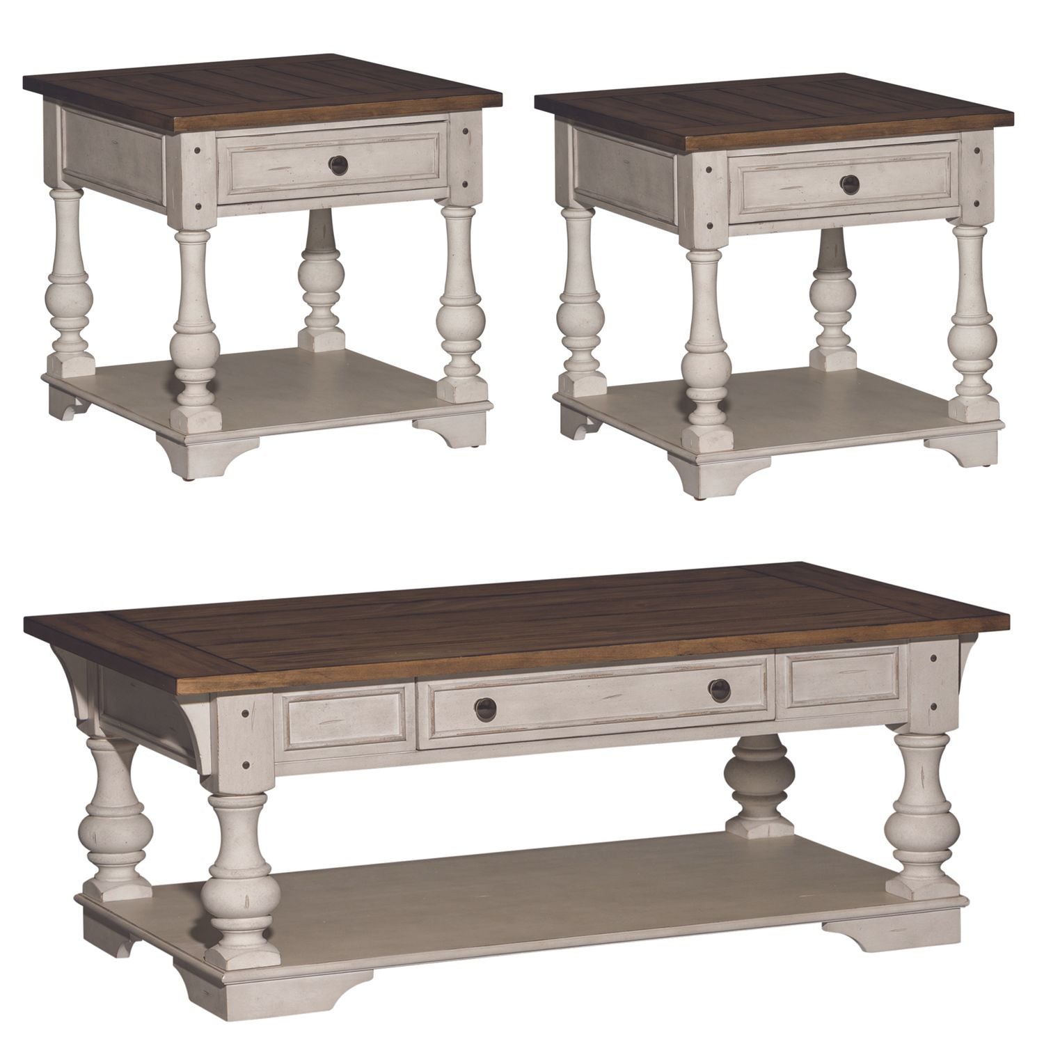 3 Piece Set (1-Cocktail 2-End Tables)