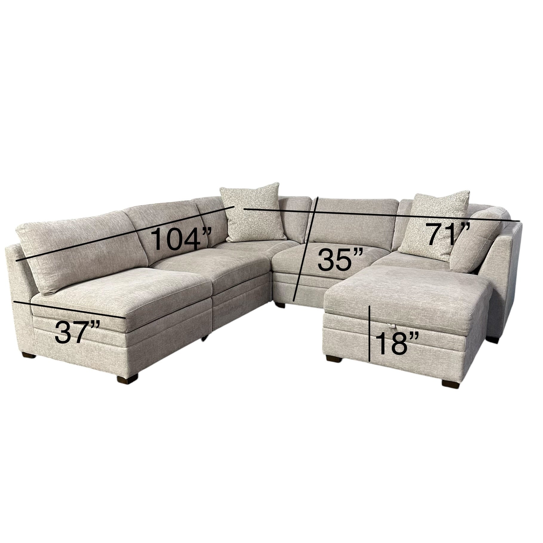 Modular Sectional with storage ottoman