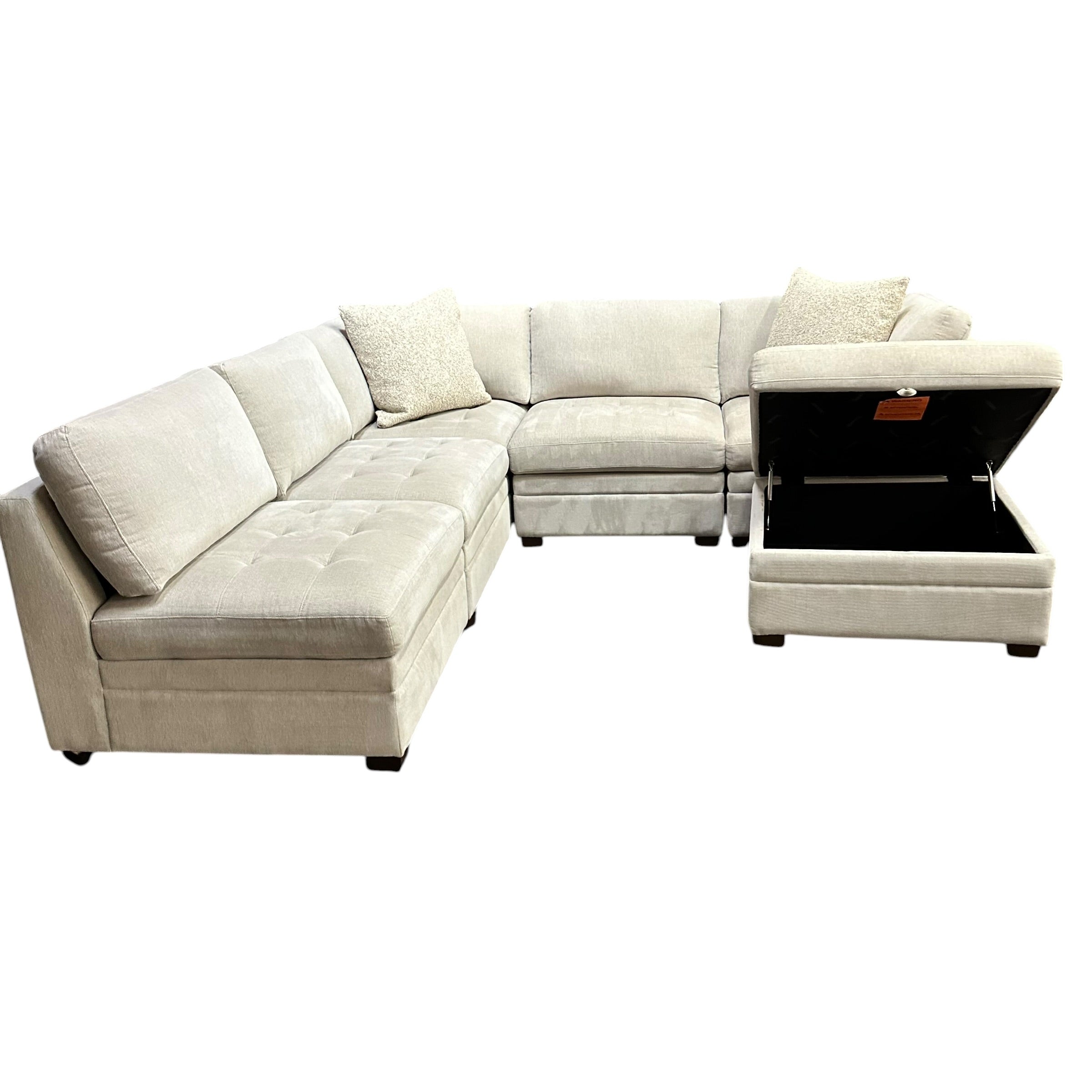 Modular Sectional with storage ottoman