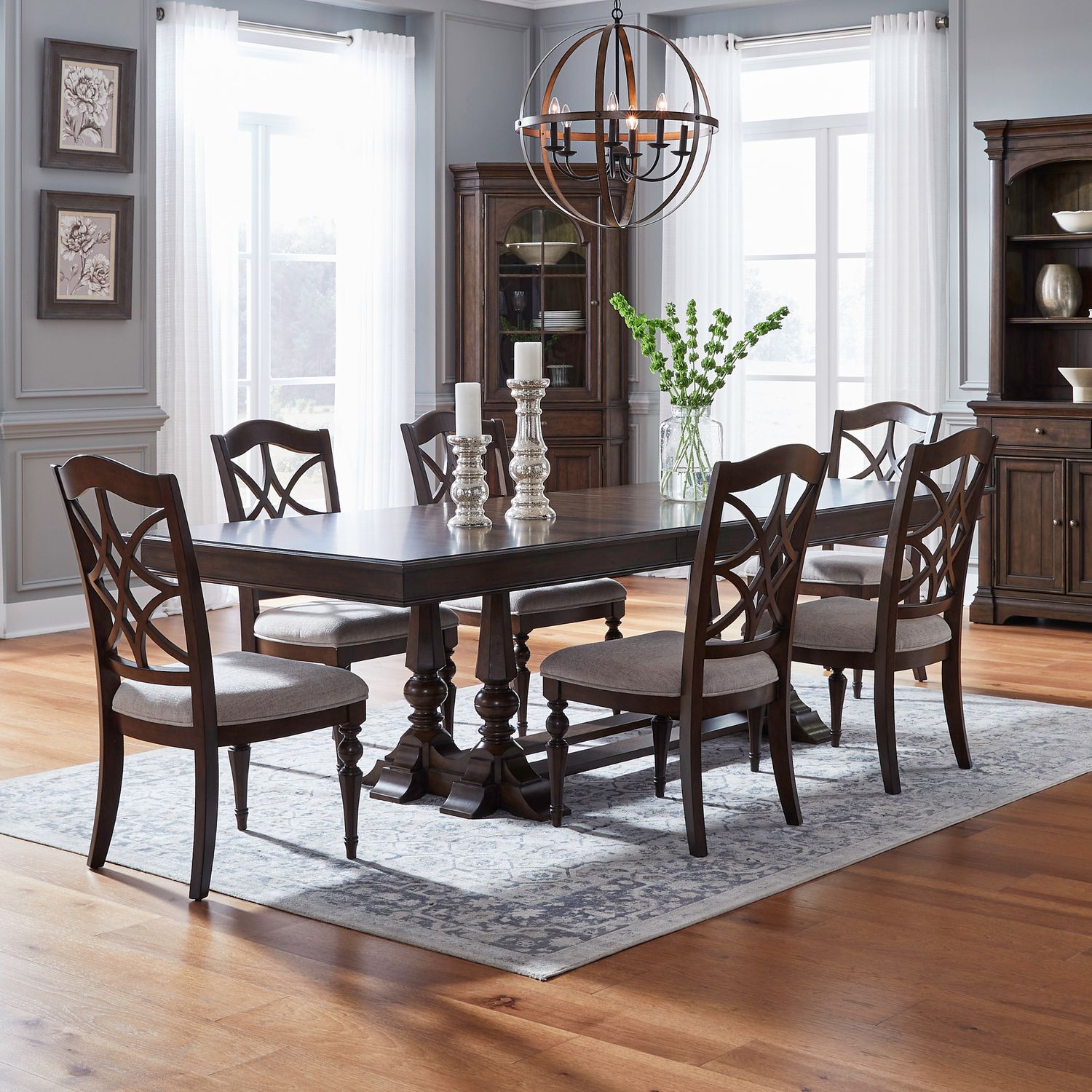 7 Piece Trestle Table Set