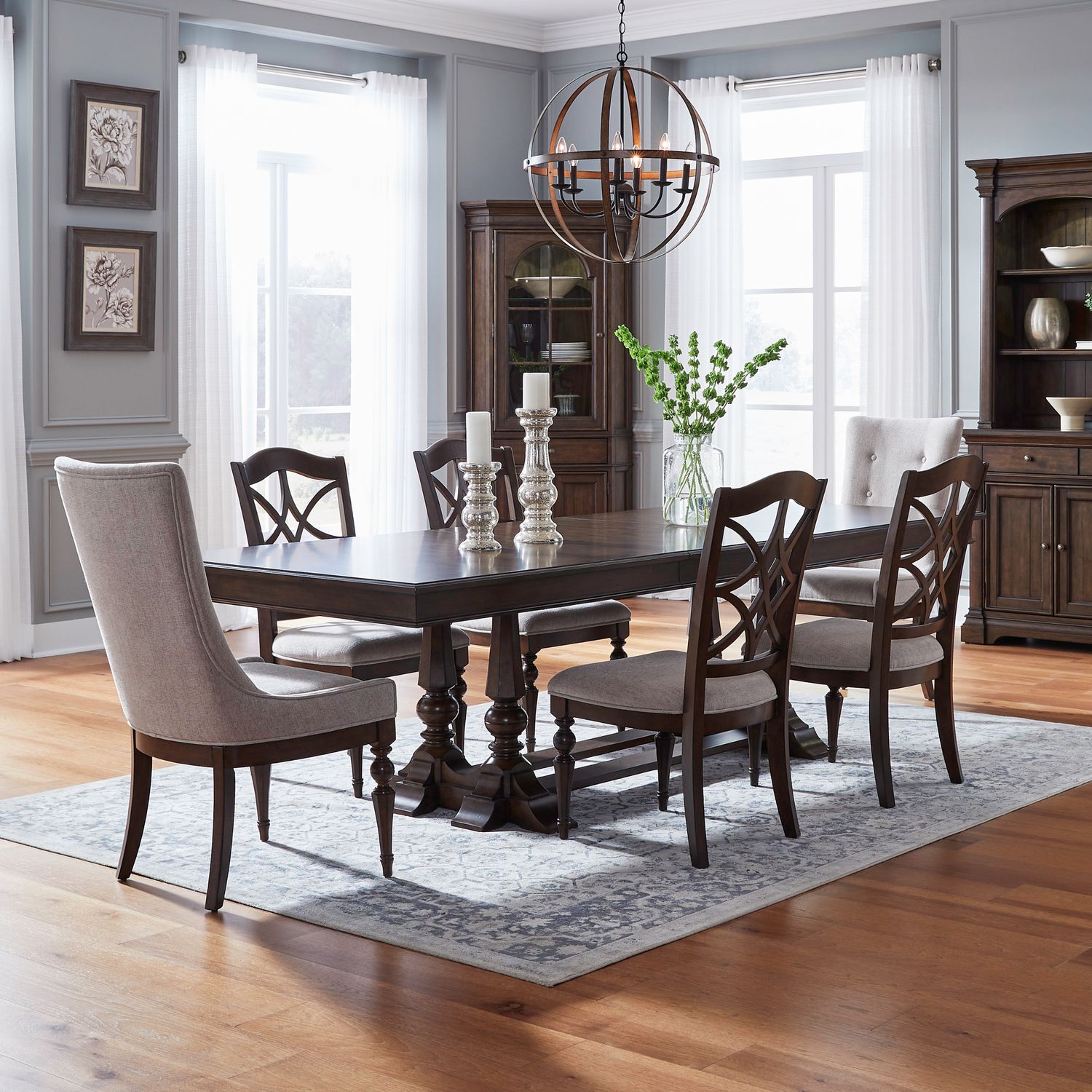 Alt 7 Piece Trestle Table Set