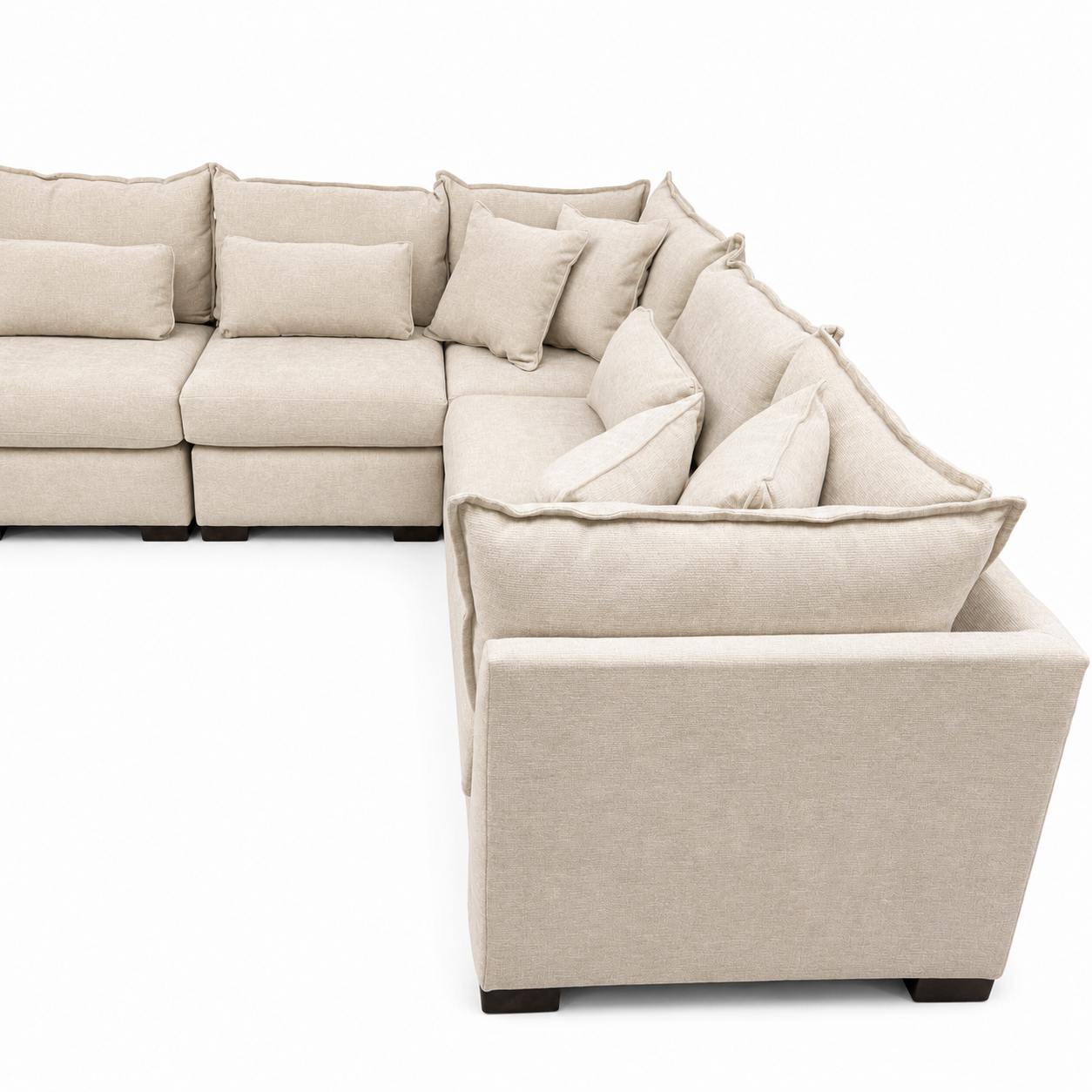 Alina 6 Piece Left Chaise U Shape Sectional in Ivory